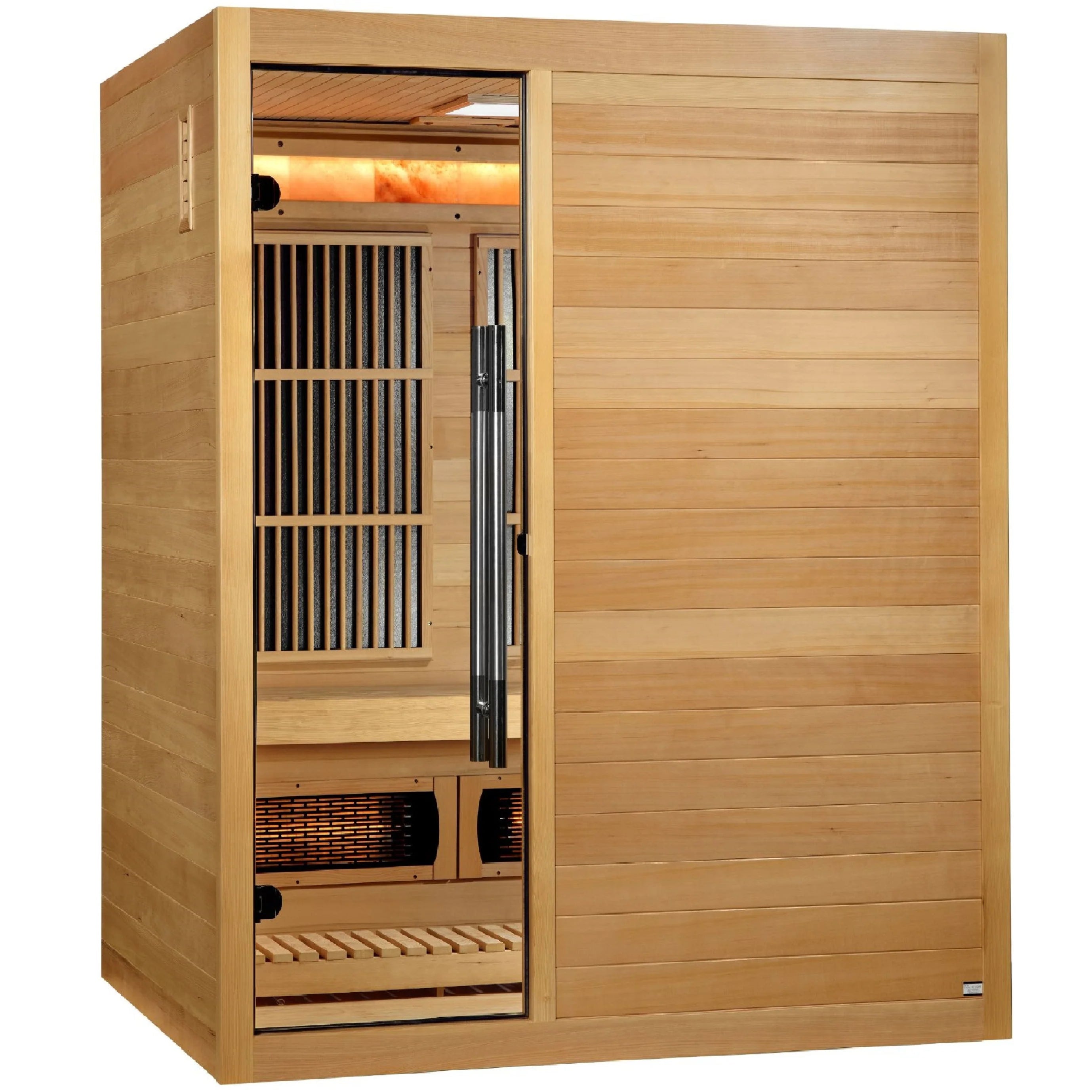 Golden Designs 2025 Soria 3 Person Hybrid Sauna (Indoor) Full Spectrum and Harvia Traditional Stove (GDI-8330-01)