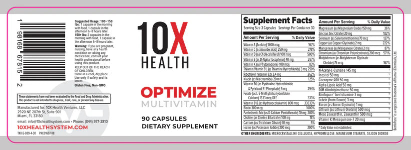 10X Health Optimize Supplement