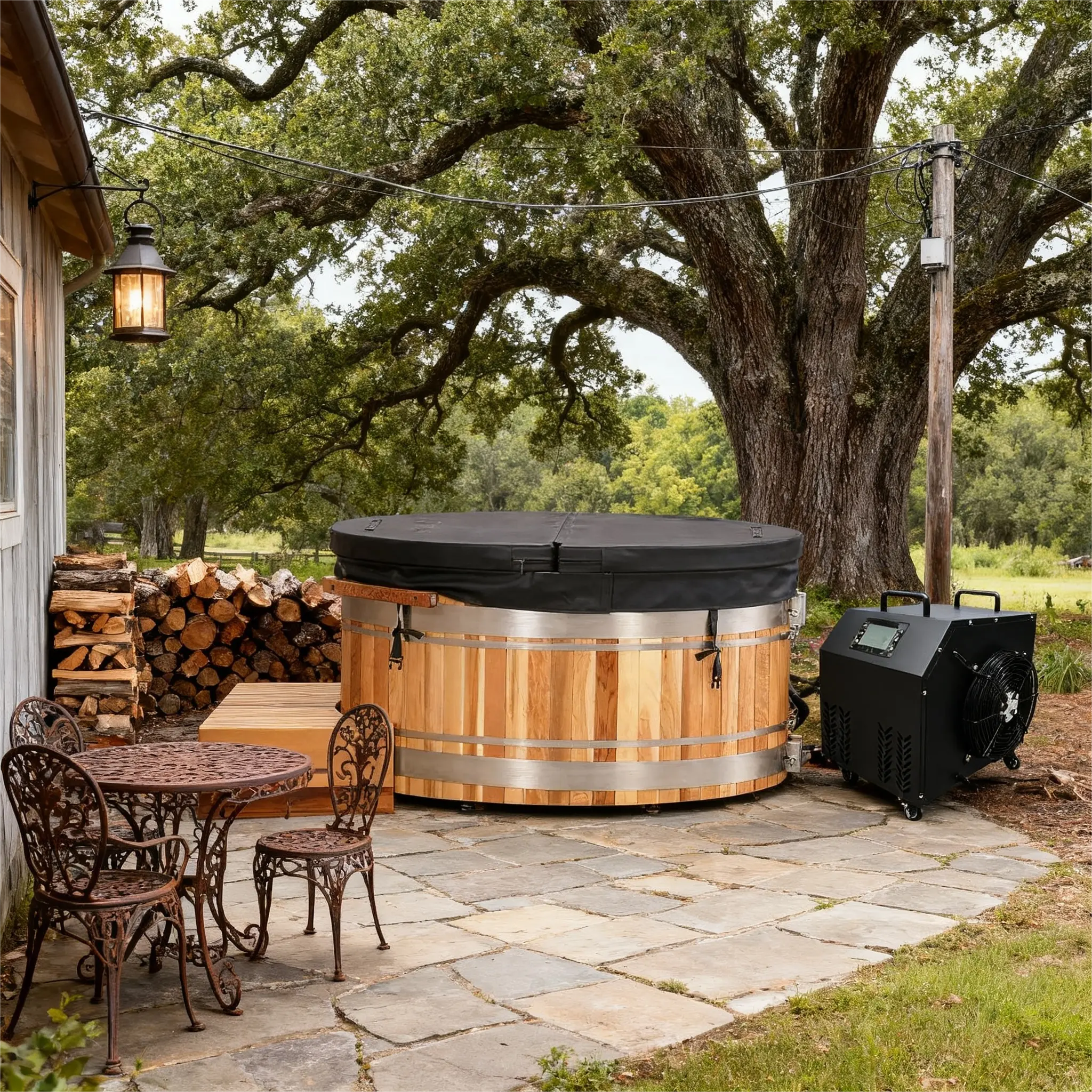 ICE TUB – Large Oval Cold Plunge Tub for Recovery & Wellness (Red Cedar)