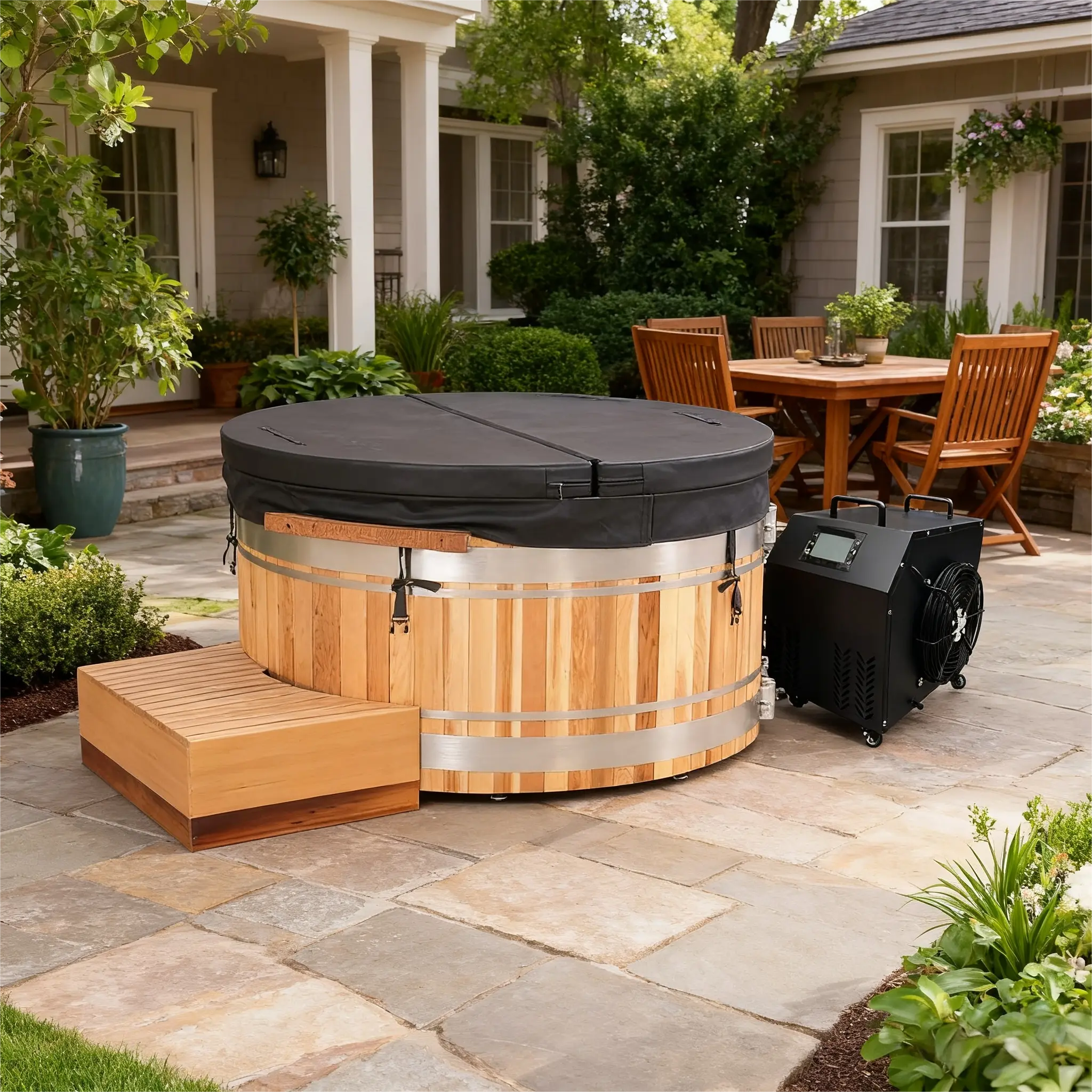 ICE TUB – Large Oval Cold Plunge Tub for Recovery & Wellness (Red Cedar)