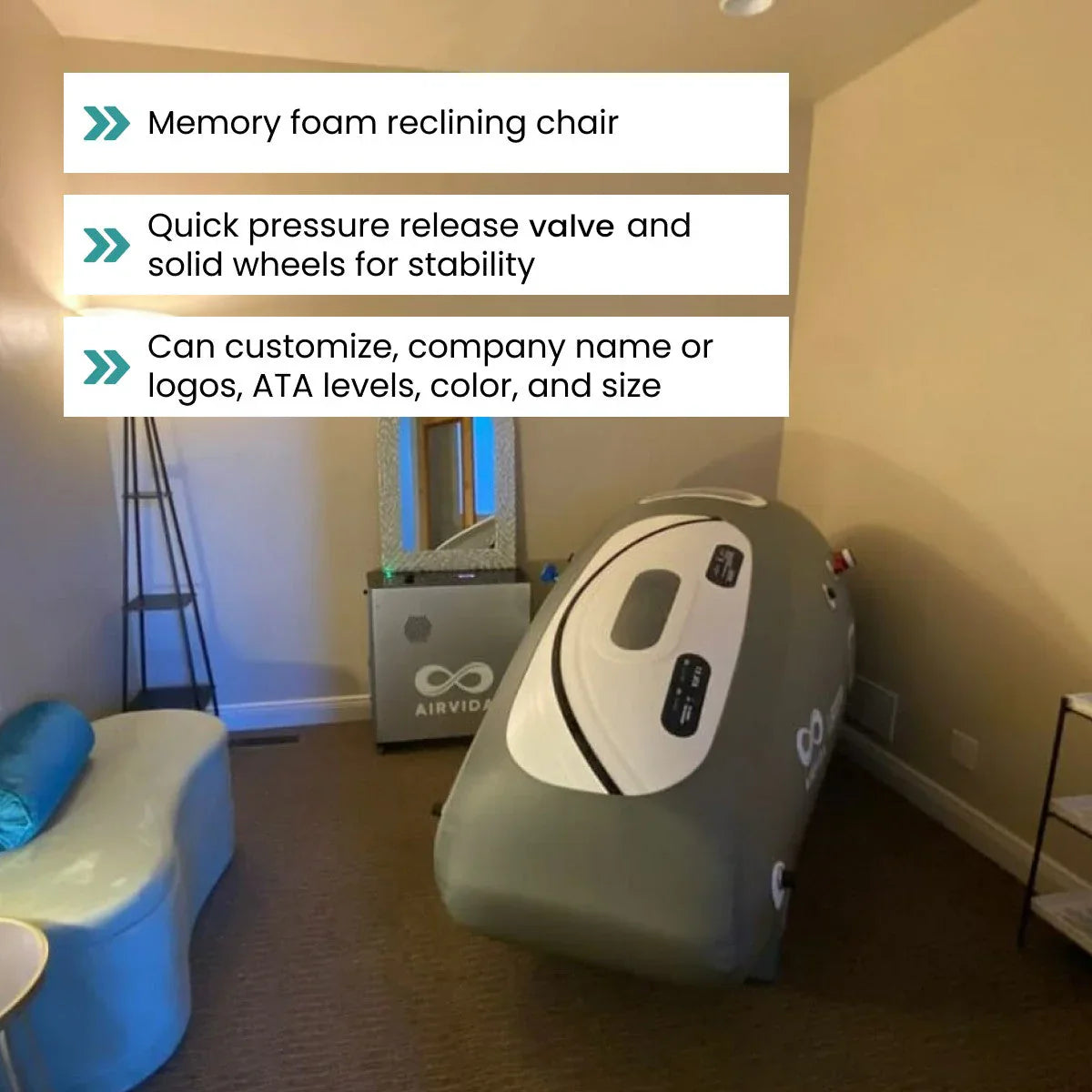 Airvida Pro90 Portable Sitting Hyperbaric Chamber 1.5 ATA