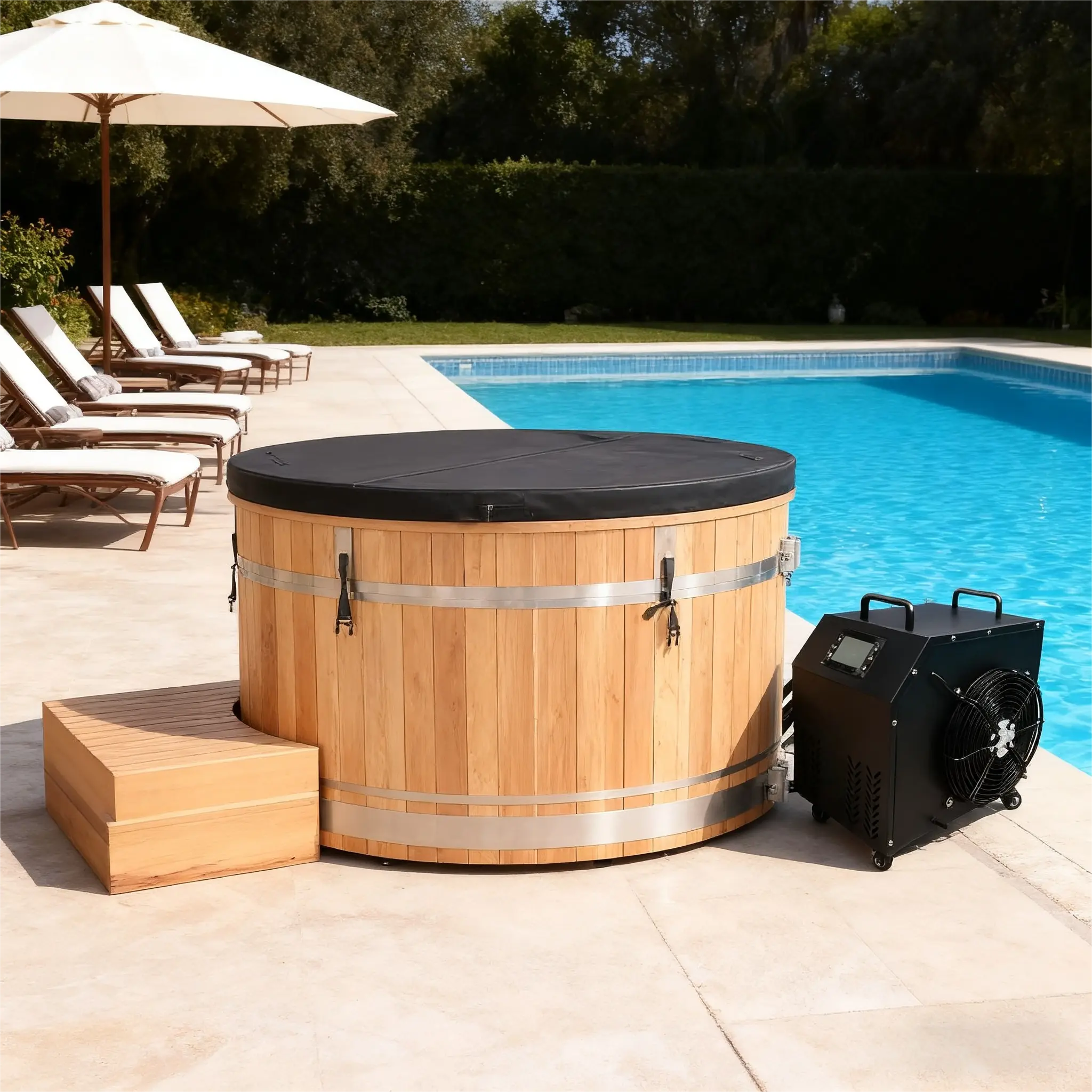 ICE TUB – Large Oval Cold Plunge Tub for Recovery & Wellness (Red Cedar)