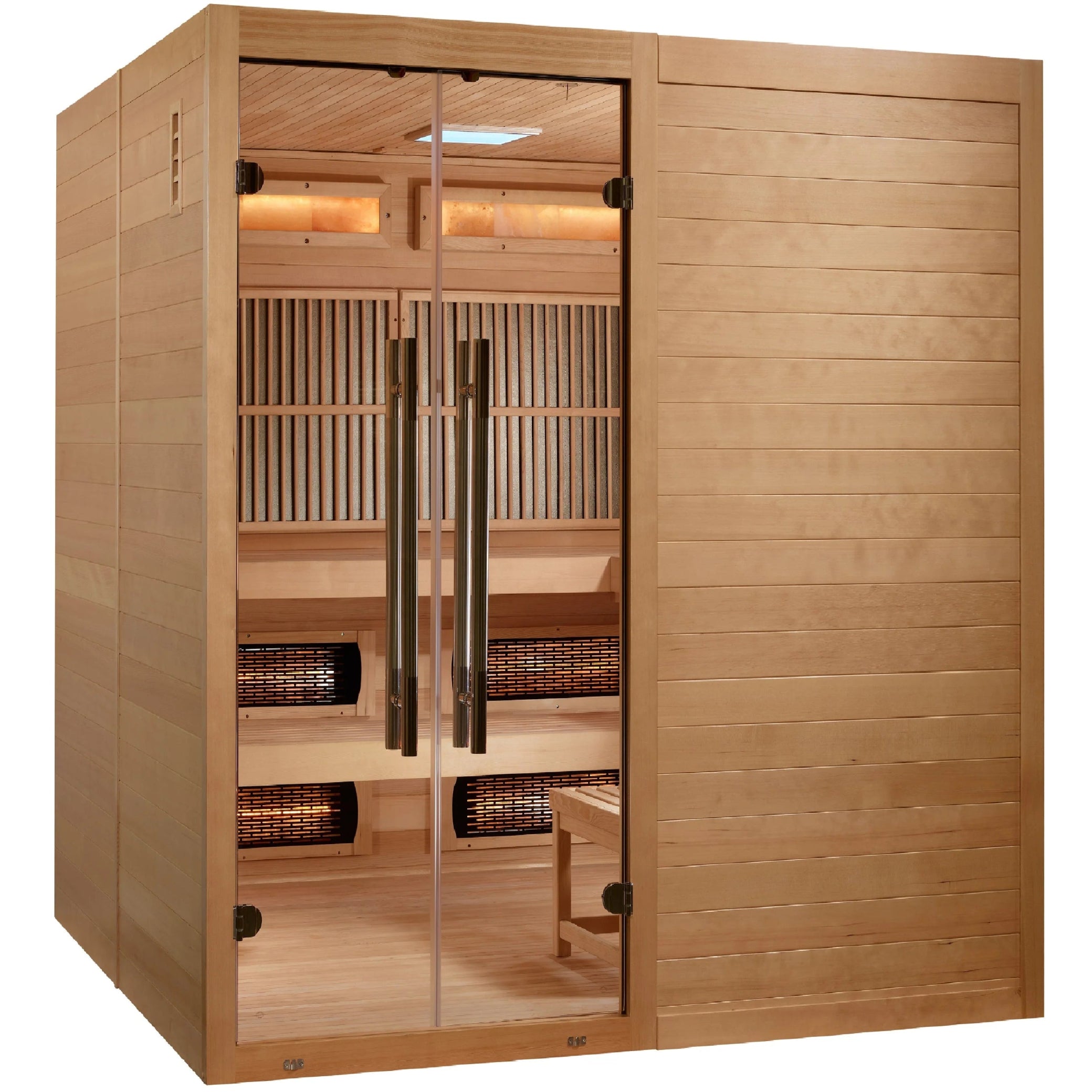 Golden Designs 2025 Toledo 6 Person Hybrid Sauna (Indoor) Full Spectrum and Harvia Traditional Stove (GDI-8360-01)