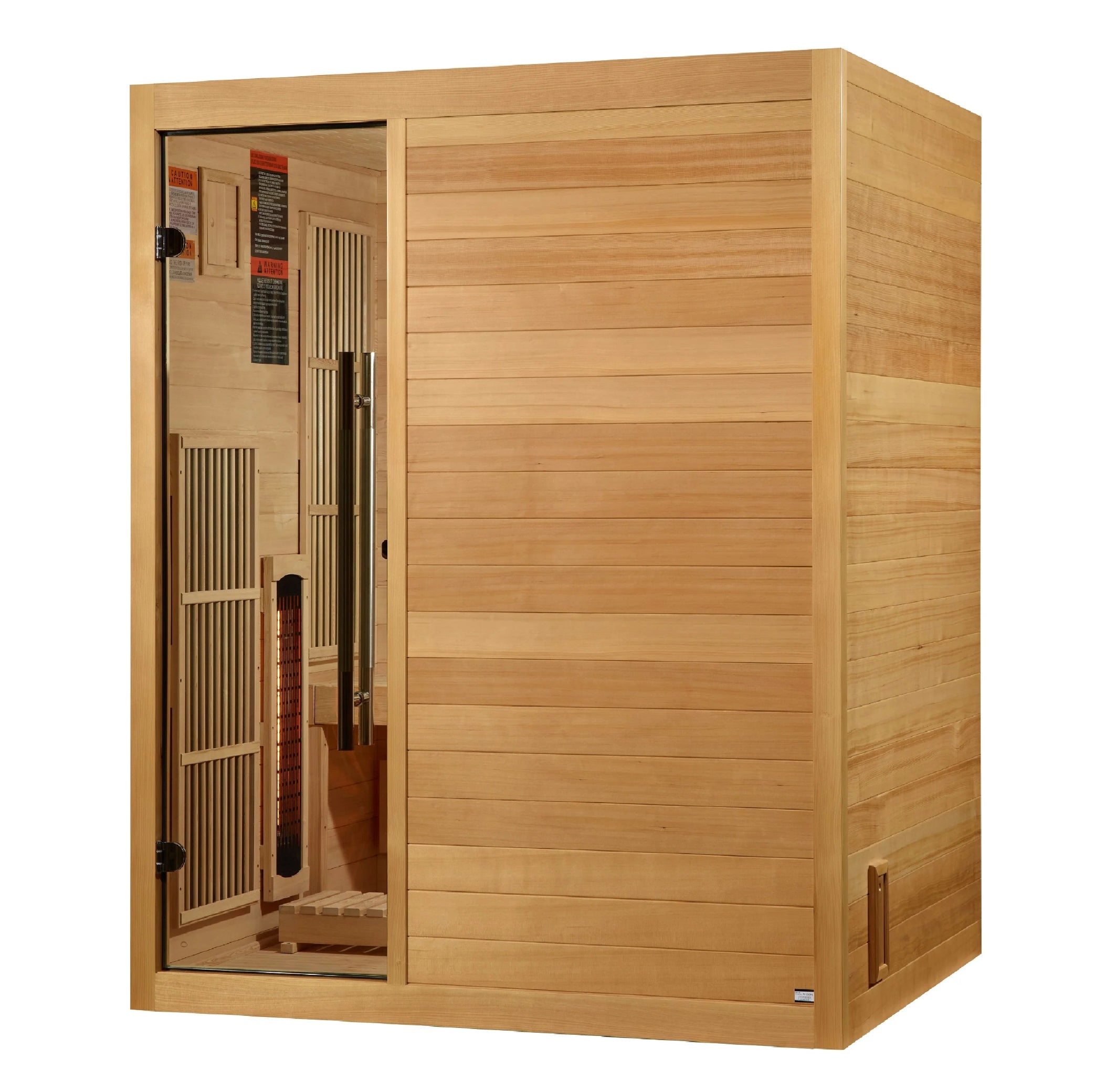 Golden Designs 2025 Soria 3 Person Hybrid Sauna (Indoor) Full Spectrum and Harvia Traditional Stove (GDI-8330-01)