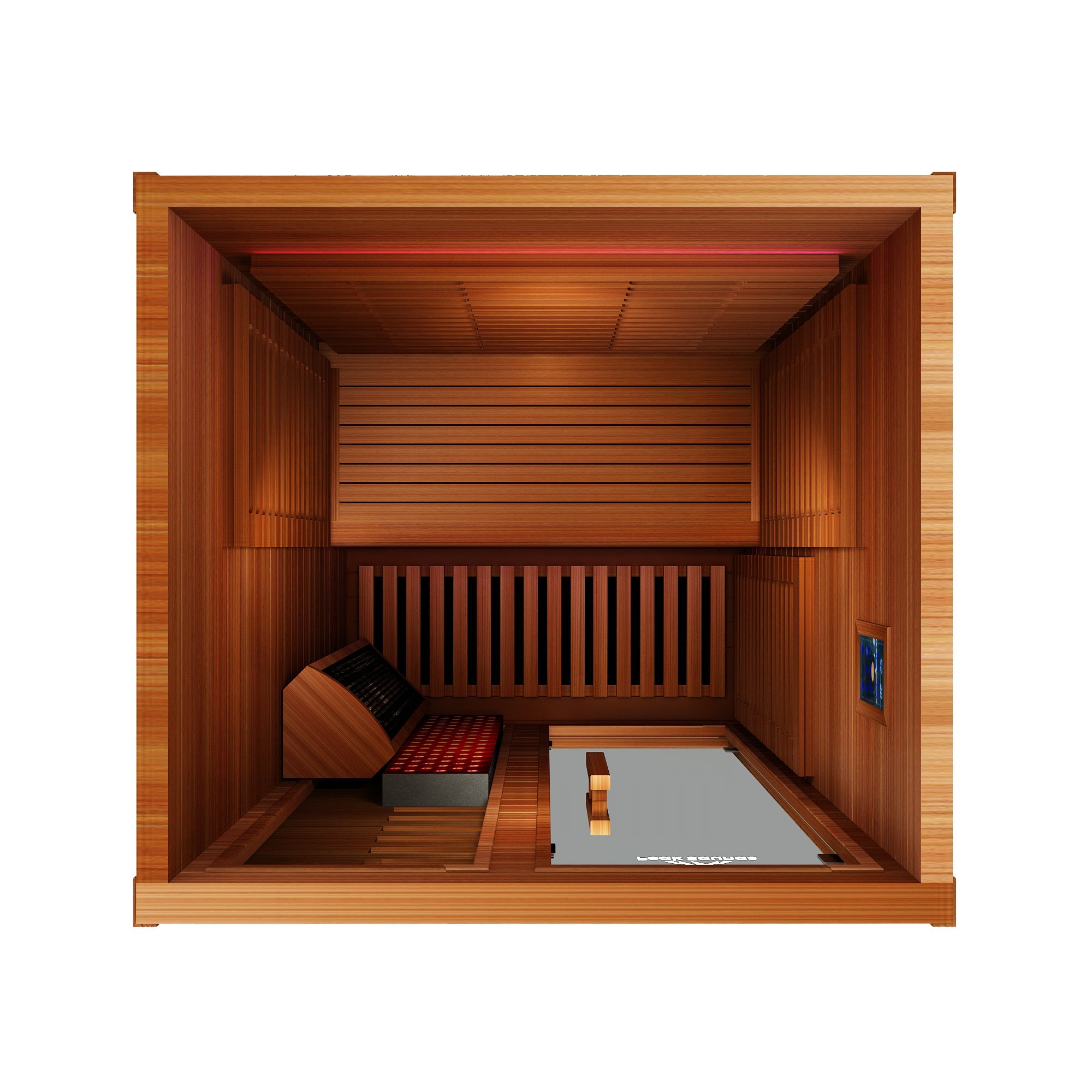Peak Saunas Fuji 2-Person Full Spectrum Infrared Sauna with Built-In XL Medical-Grade Red Light Therapy & Smart WiFi App Control