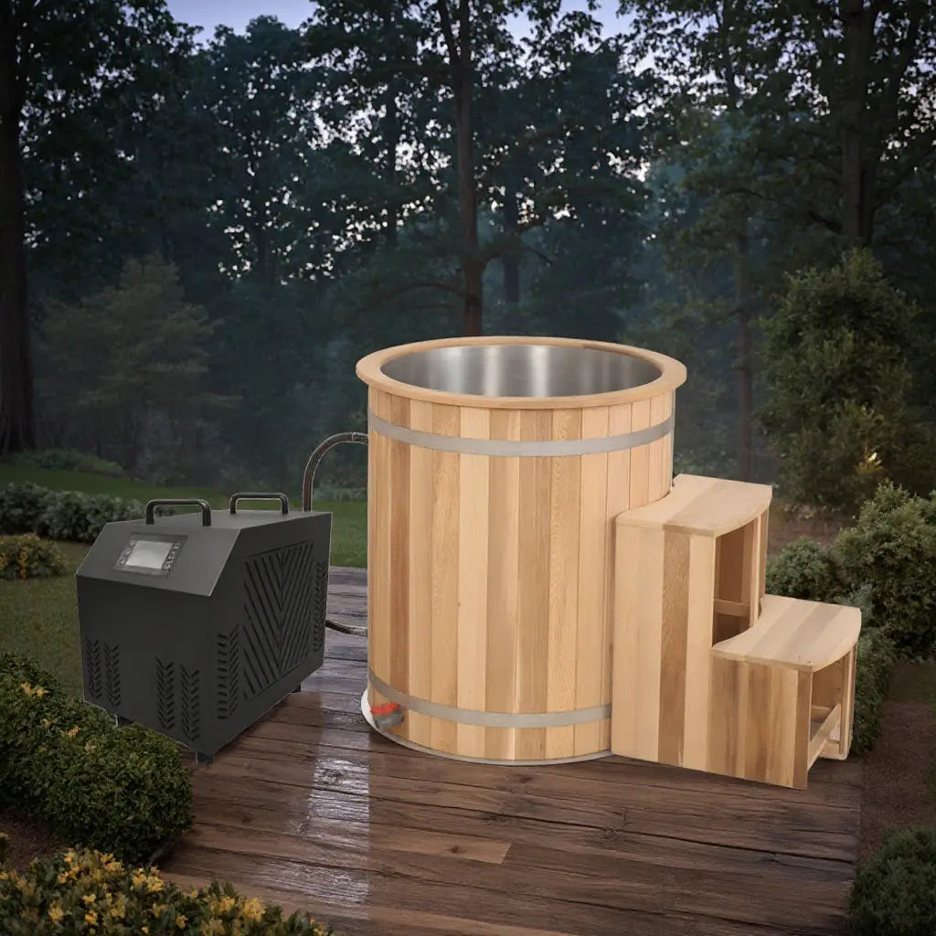 ICE TUB – Personal Cold Plunge Tub for Recovery & Wellness, Red Cedar Ice Bath with Chiller