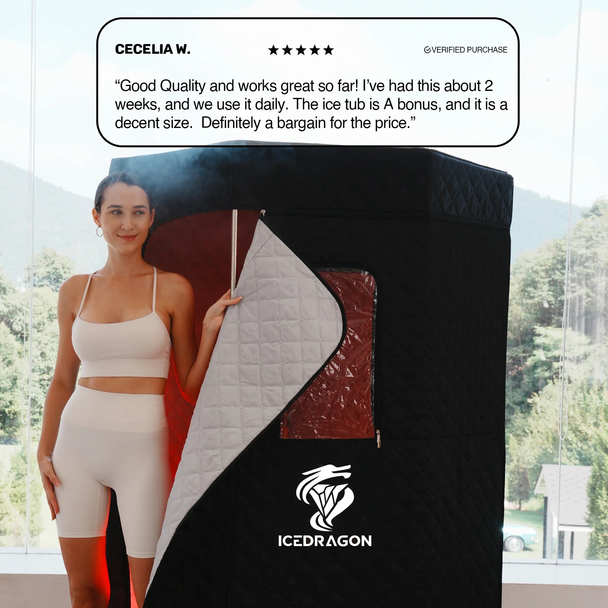 GlowSteamâ„¢ Red Light Portable Steam Sauna