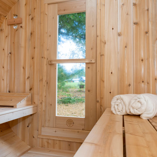 Dundalk LeisureCraft Canadian Timber Serenity 3-4 Person Barrel Sauna CTC2245W
