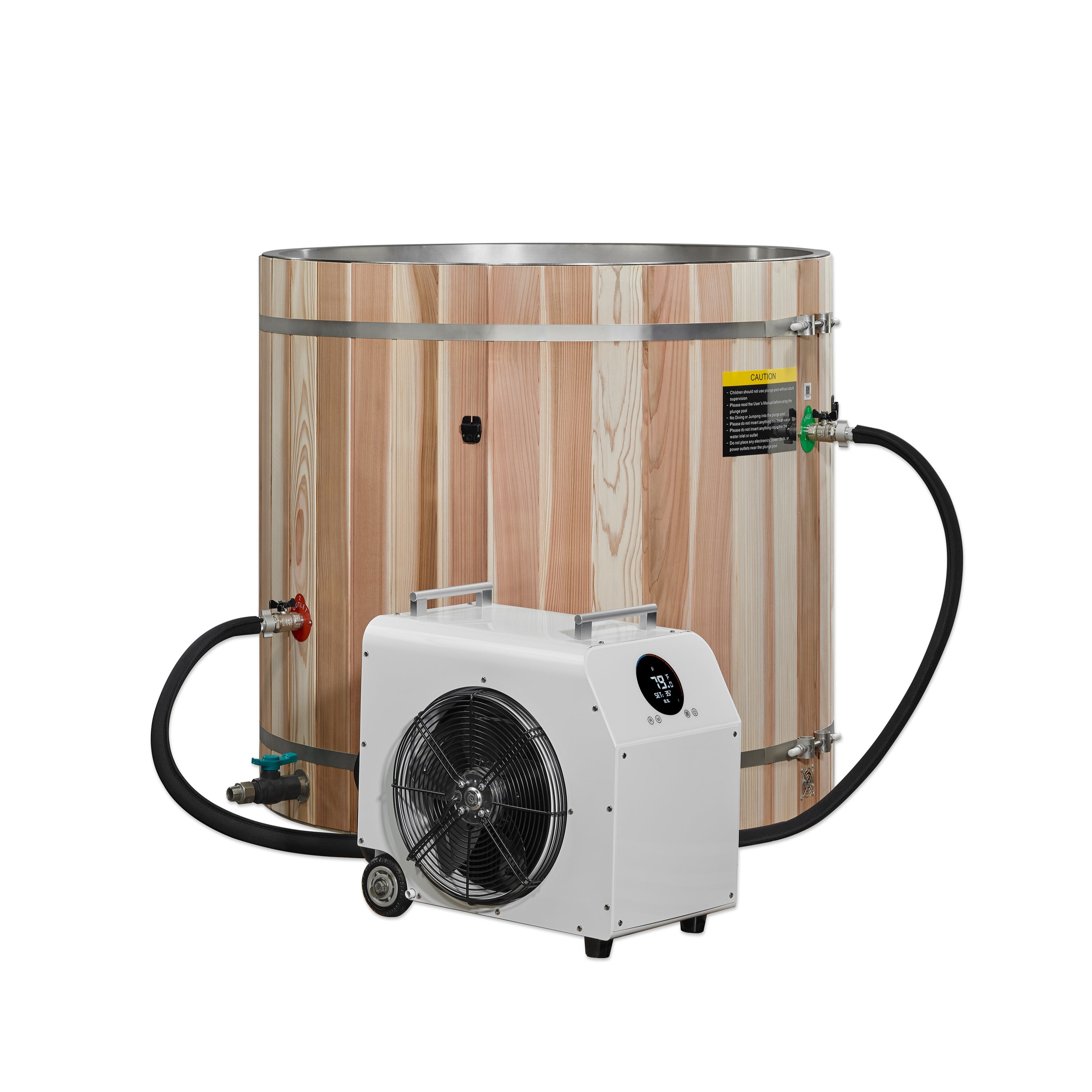 Dynamic Cold Therapy (DCT) Barrel Tub (304) Stainless Steel with Pacific Cedar Exterior