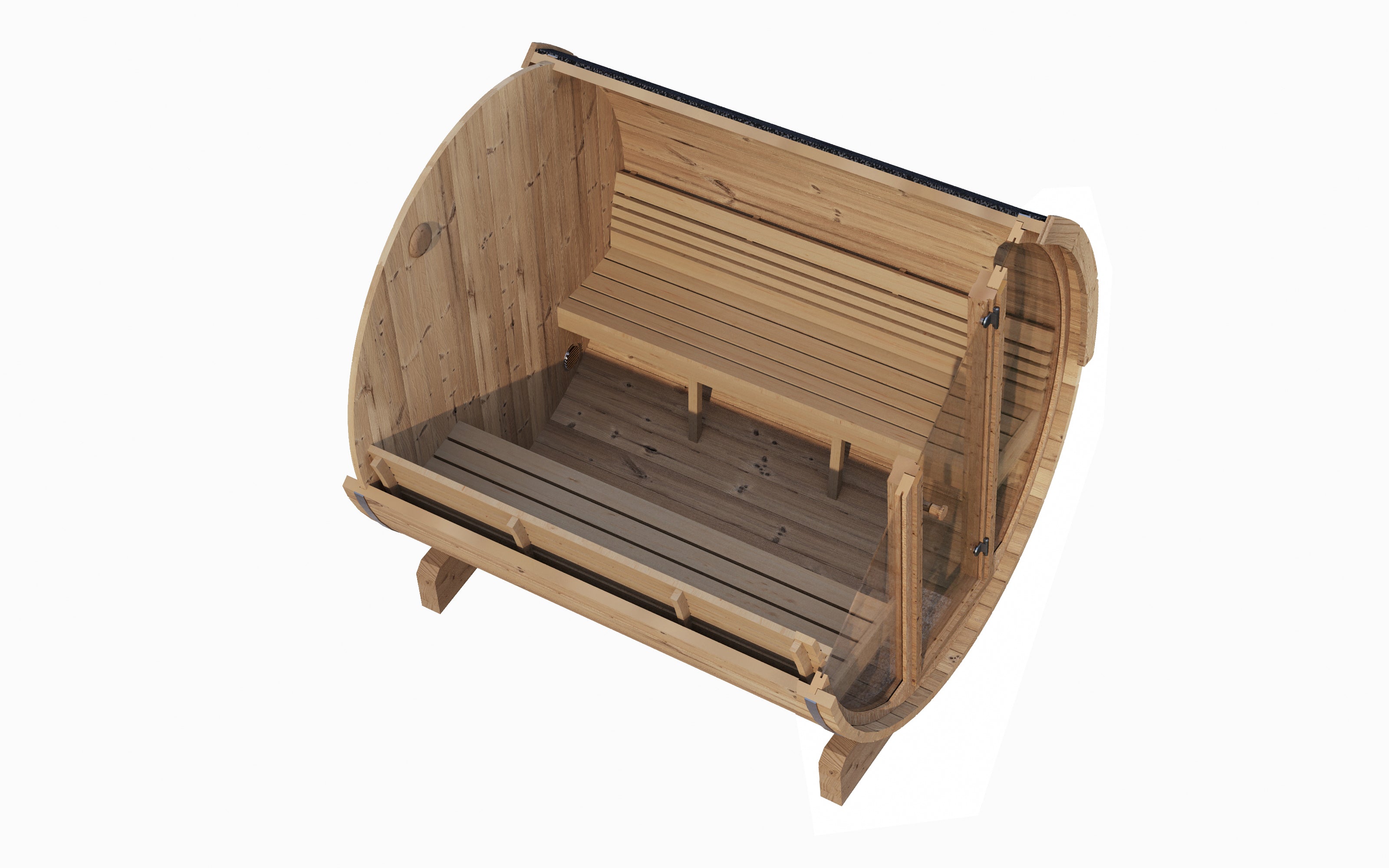 SaunaLife Model E8G 6 Person Sauna Barrel w/ Glass Front