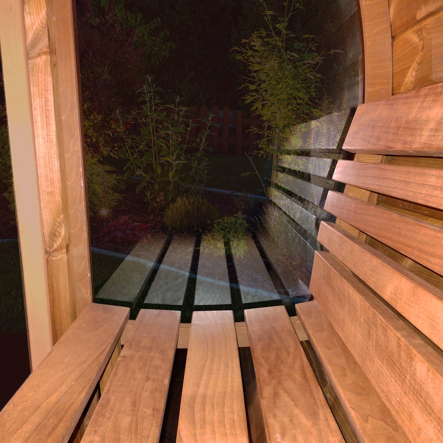SaunaLife Model E8G 6 Person Sauna Barrel w/ Glass Front