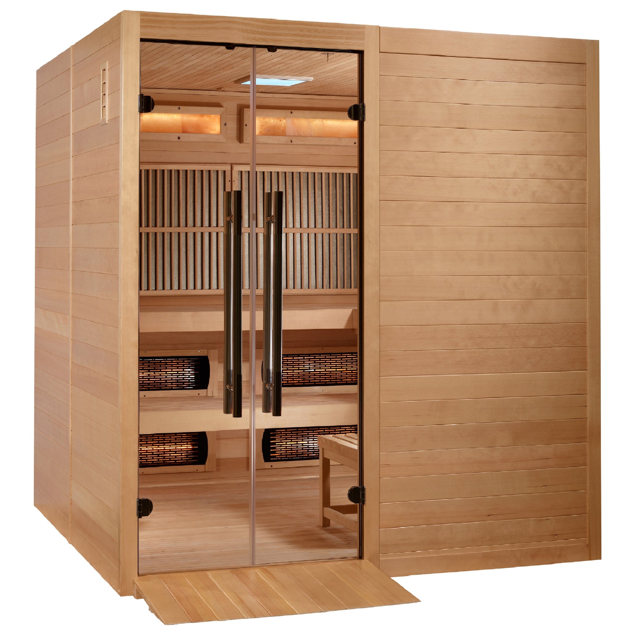 Golden Designs 2025 Toledo 6 Person Hybrid Sauna (Indoor) Full Spectrum and Harvia Traditional Stove (GDI-8360-01)