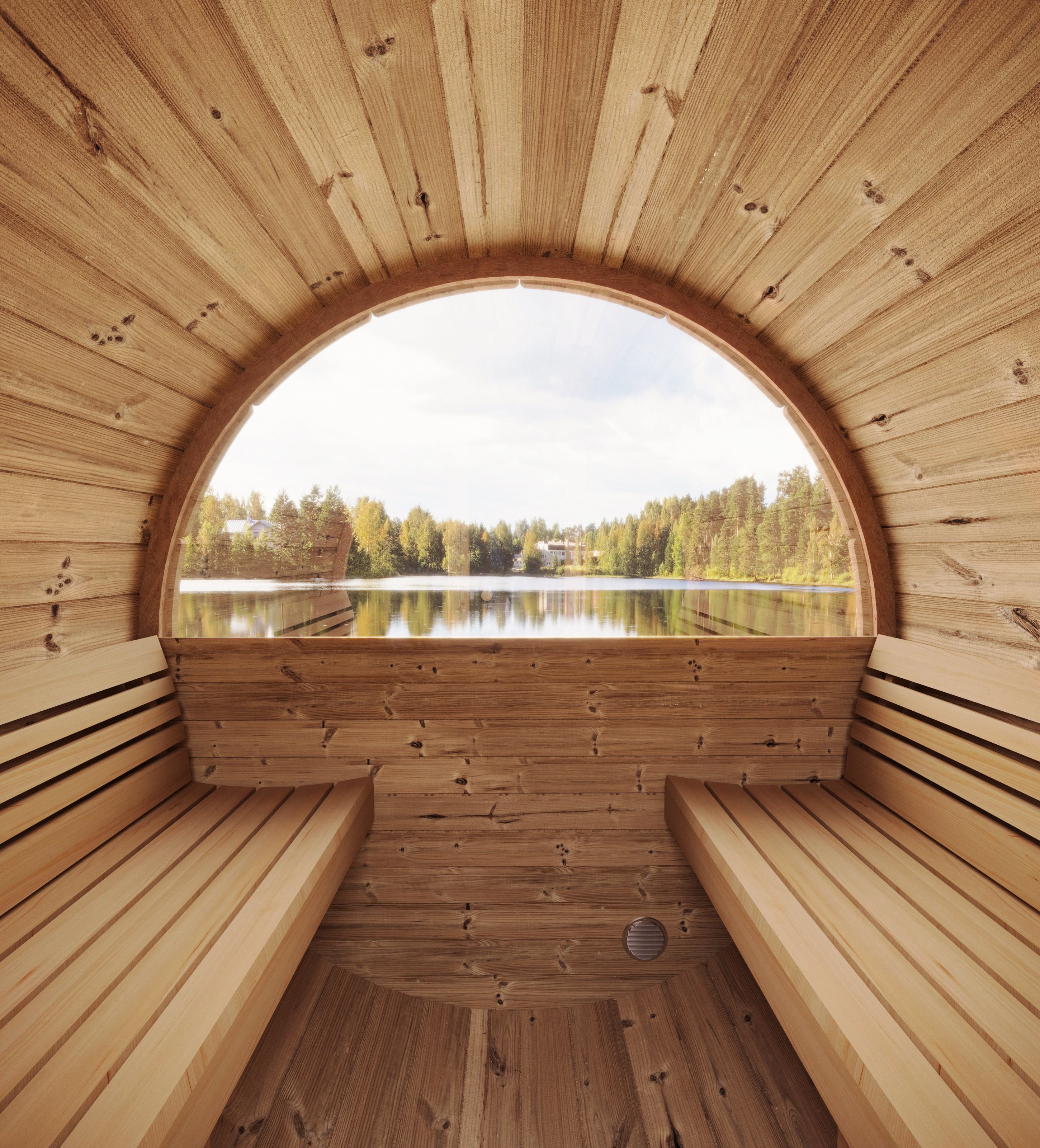 SaunaLife Model E7W 4 Person Sauna Barrel - Window