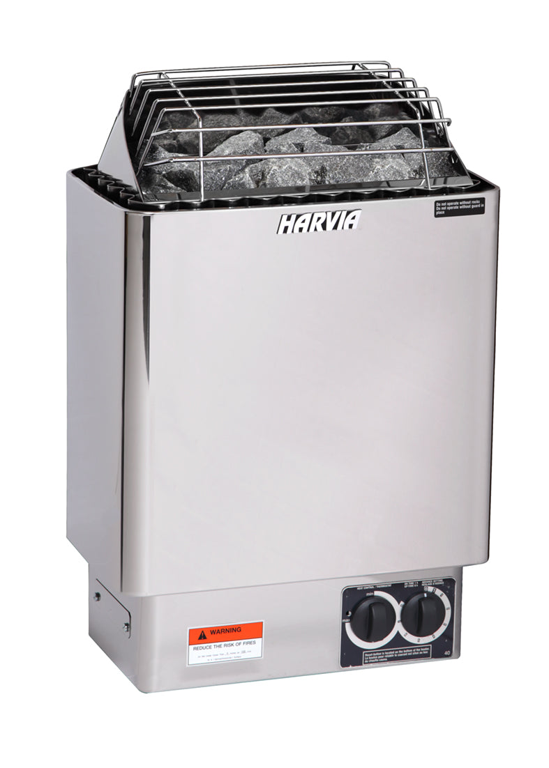 Harvia KIP80B KIP Series 8kW Stainless Steel Sauna Heater, Built-In Controls, 240V / 1PH
