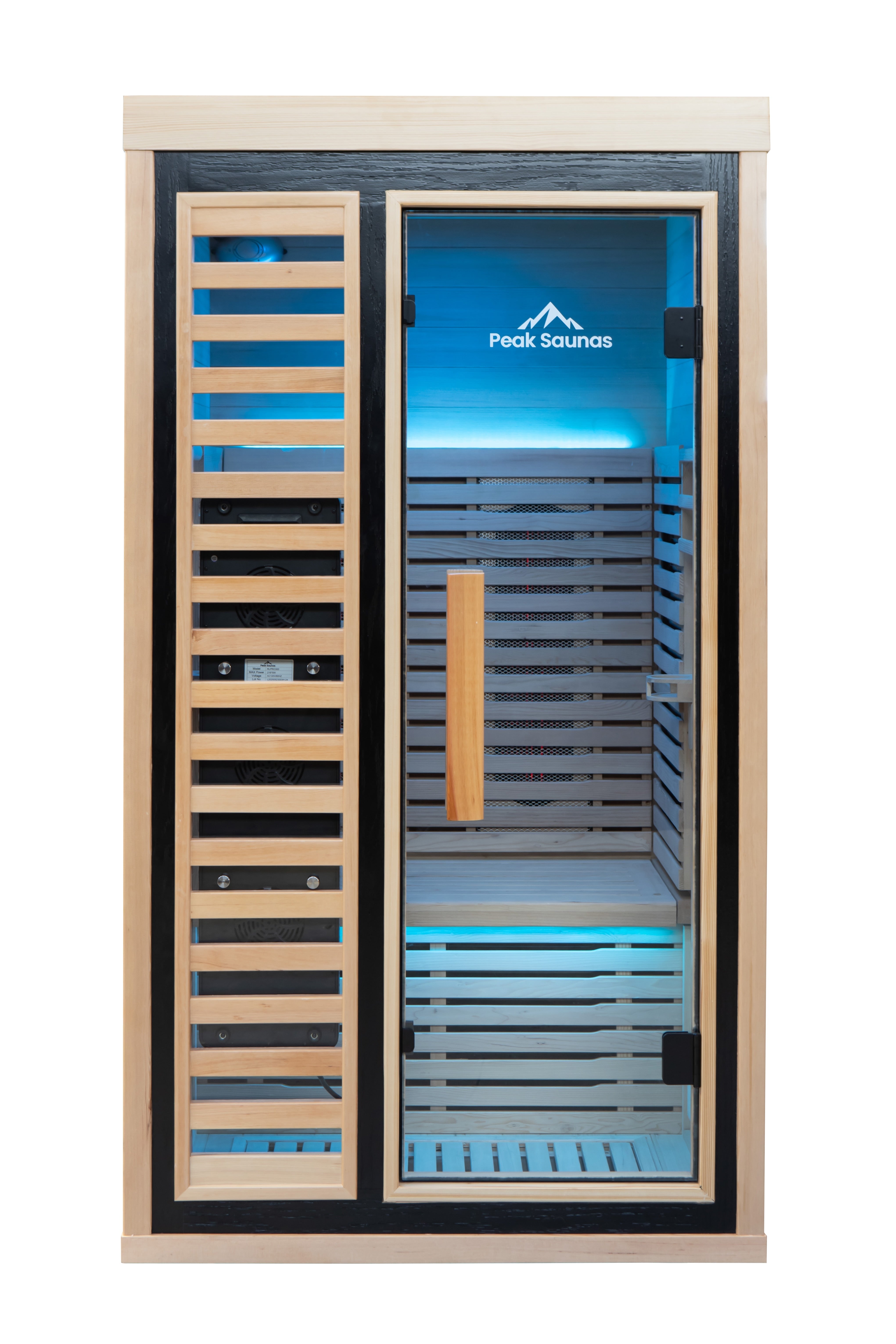 Peak Saunas Shasta 1-Person Full Spectrum Infrared Sauna with Built-In XL Medical-Grade Red Light Therapy & Smart WiFi App Control