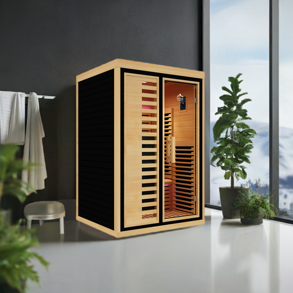 Peak Saunas Everest 2-Person Full Spectrum Infrared Sauna with Built-In XL Medical-Grade Red Light Therapy & Smart WiFi App Control