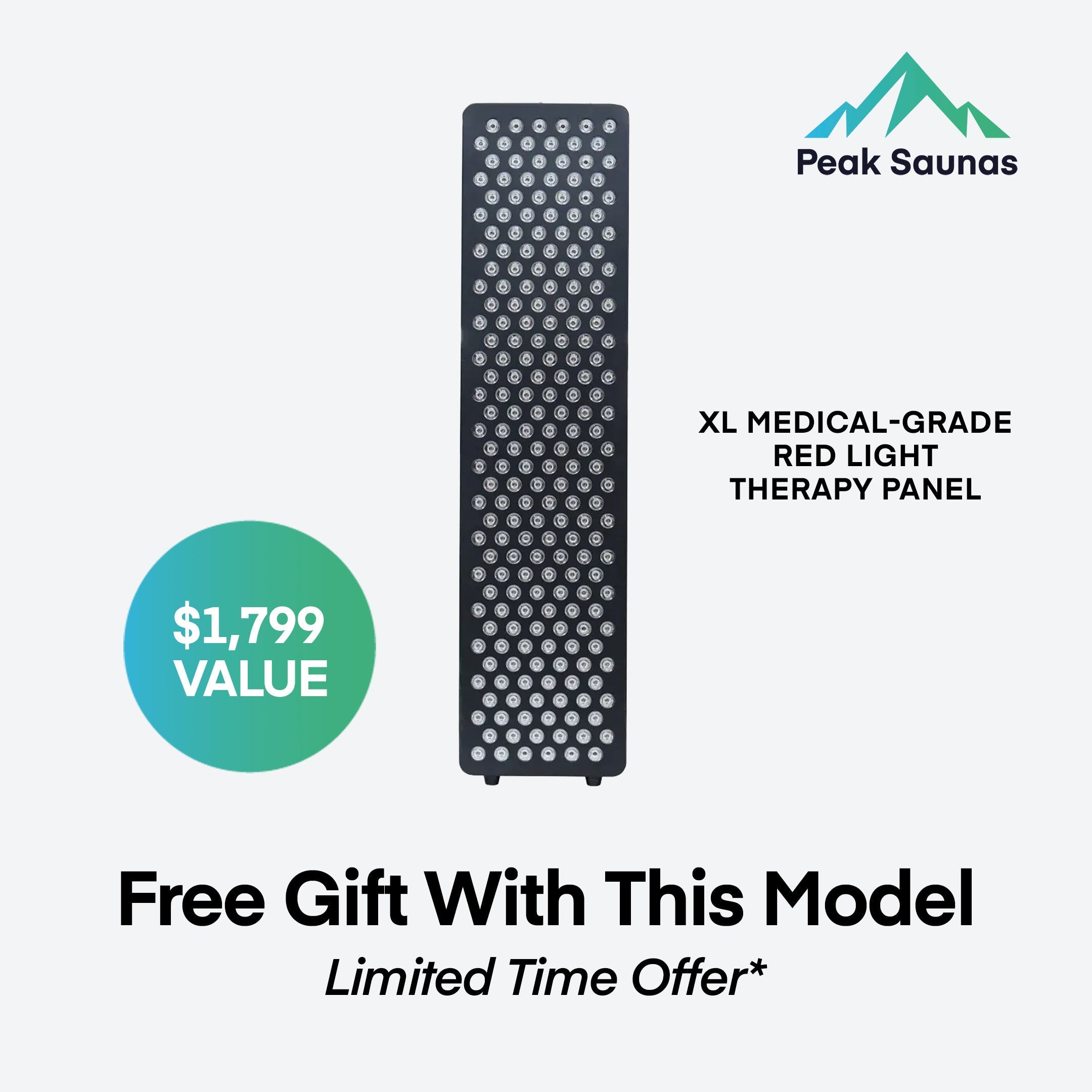 Peak Saunas Fuji 2-Person Full Spectrum Infrared Sauna with Built-In XL Medical-Grade Red Light Therapy & Smart WiFi App Control