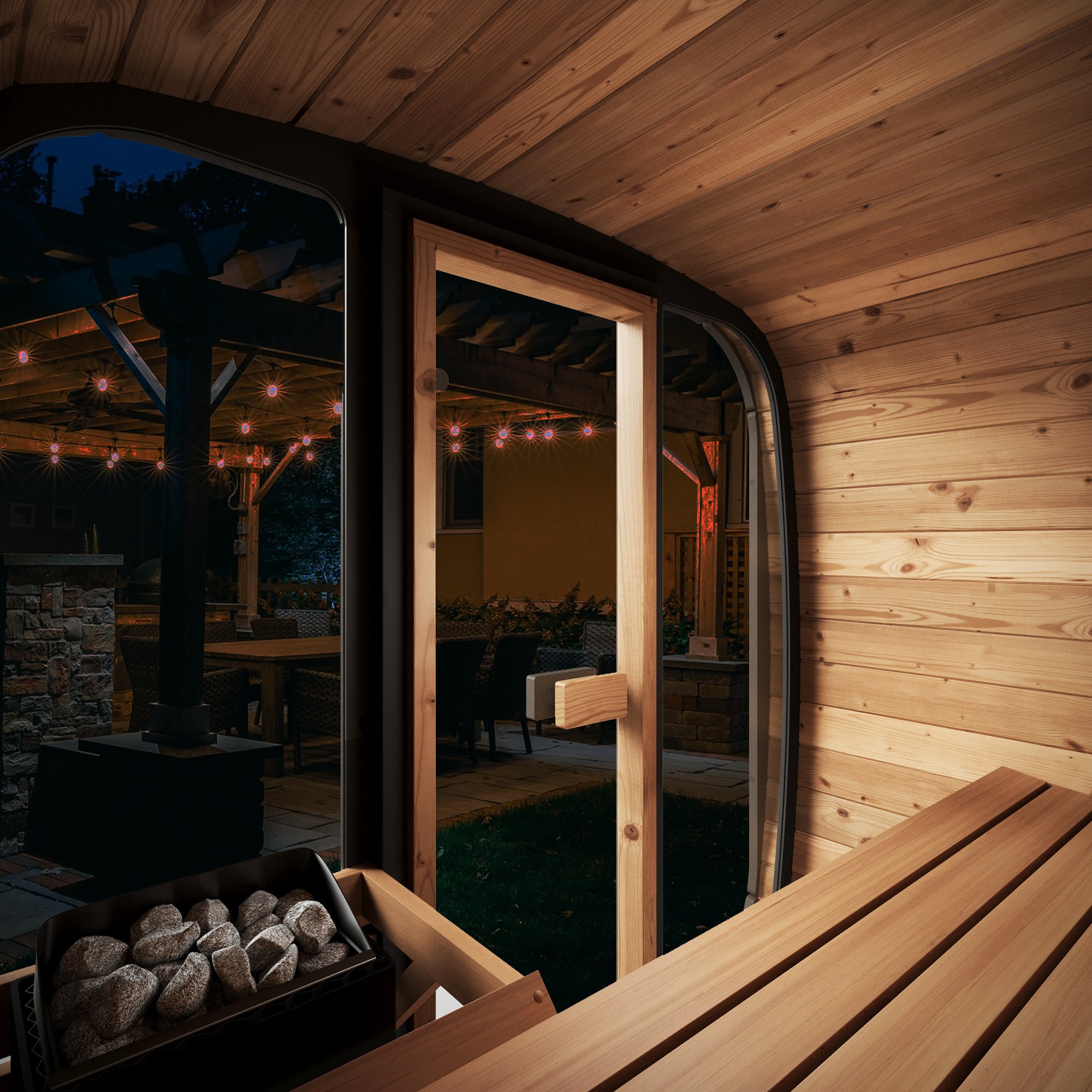 SaunaLife Model CL4G 3 Person Cube-Series Outdoor Sauna Kit