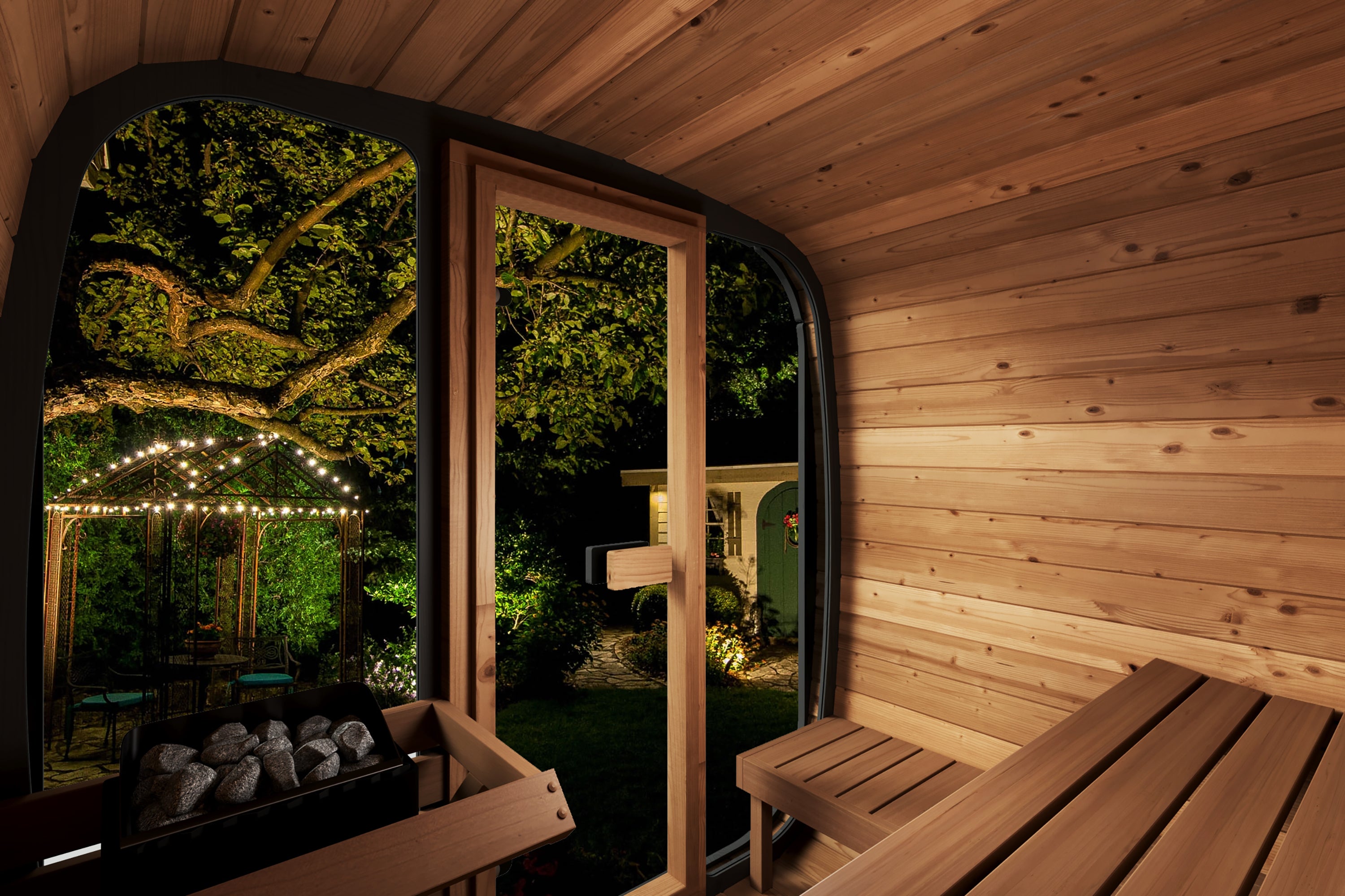 SaunaLife Model CL5G 4 Person Cube-Series Outdoor Sauna Kit