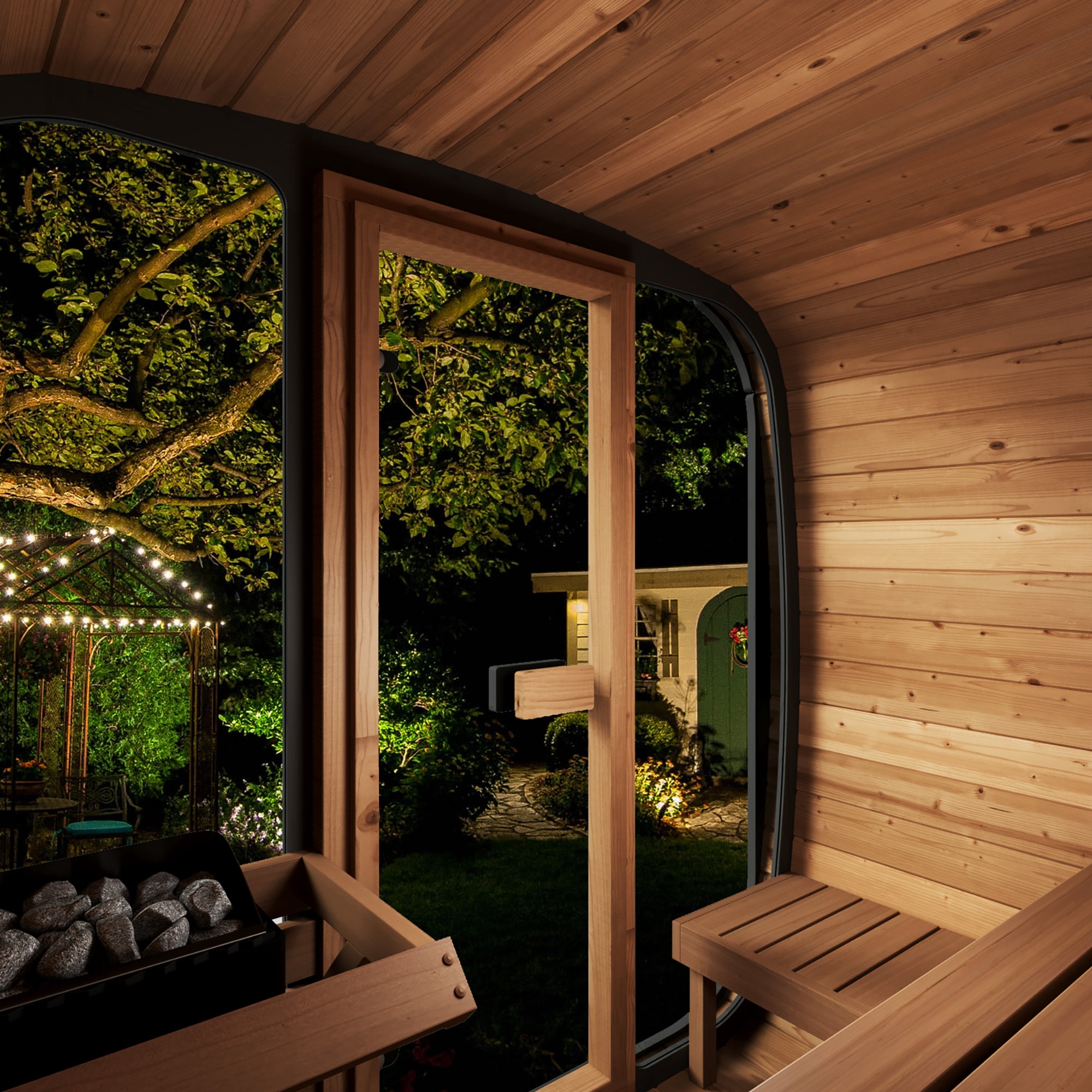 SaunaLife Model CL5G 4 Person Cube-Series Outdoor Sauna Kit