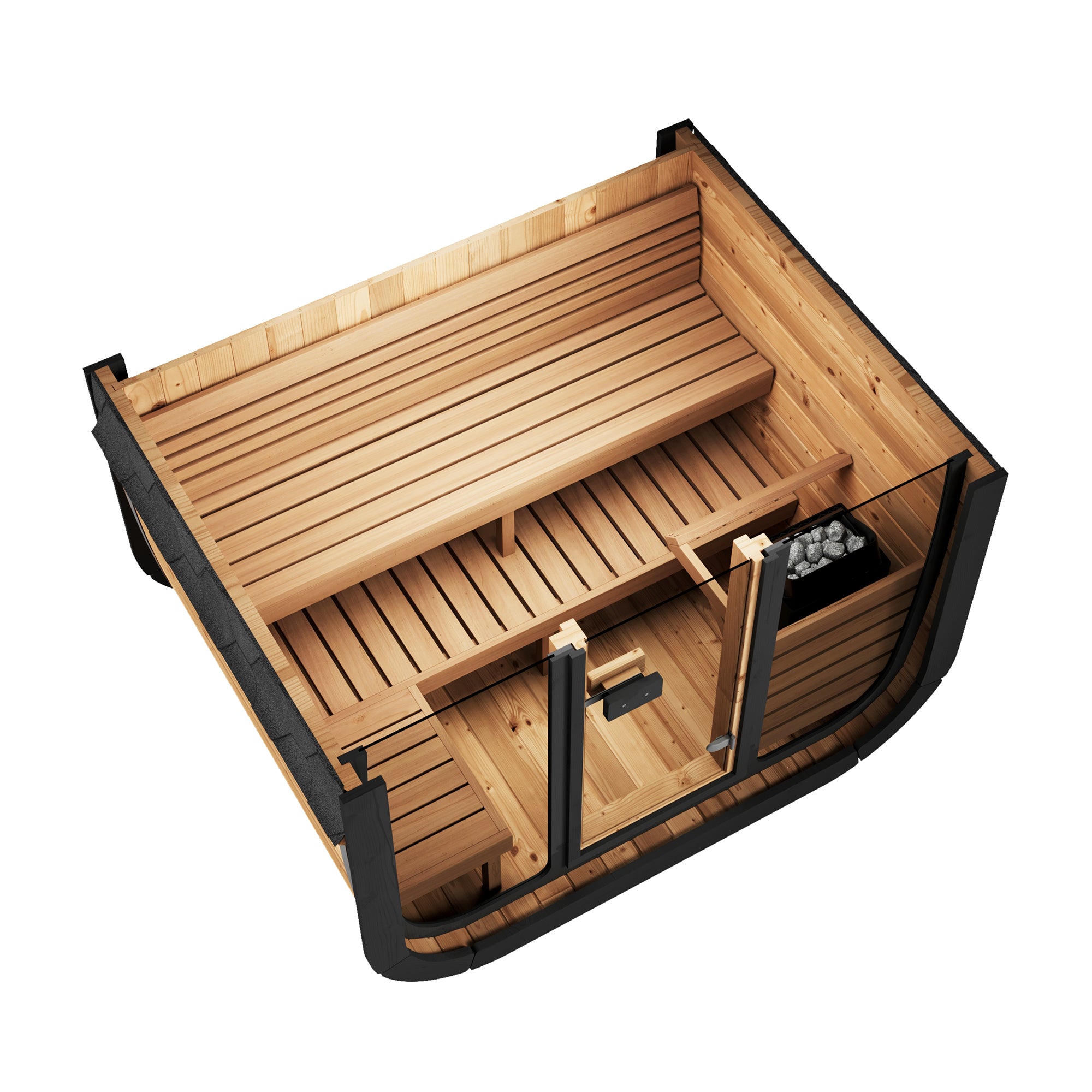 SaunaLife Model CL5G 4 Person Cube-Series Outdoor Sauna Kit