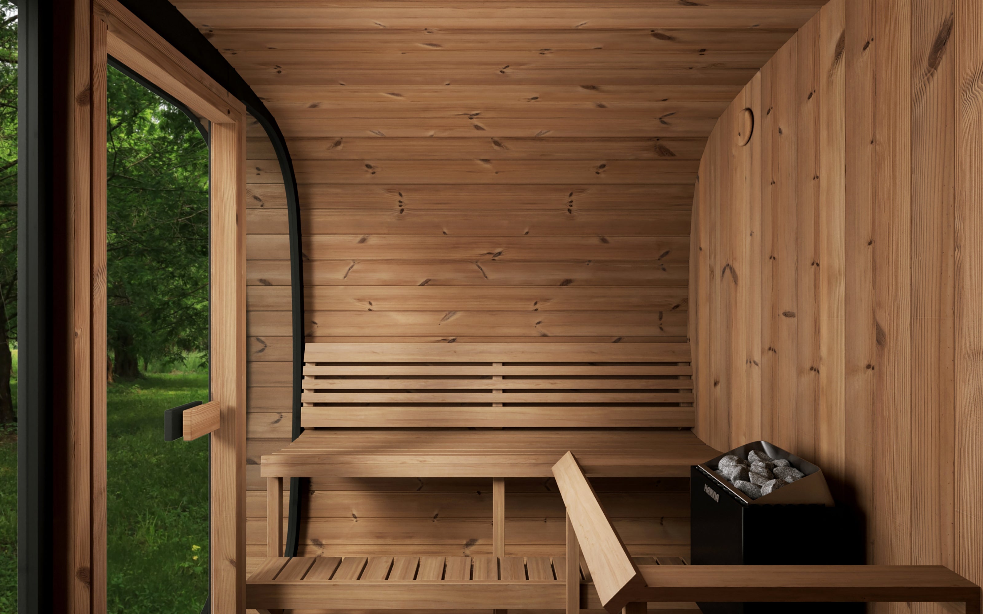 SaunaLife Model CL7G 6 Person Cube-Series Outdoor Sauna Kit