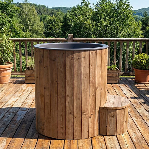 SaunaLife Model S1N Soak Series Home Cold/Hot Immersion Tub | Natural Color, 1-Person