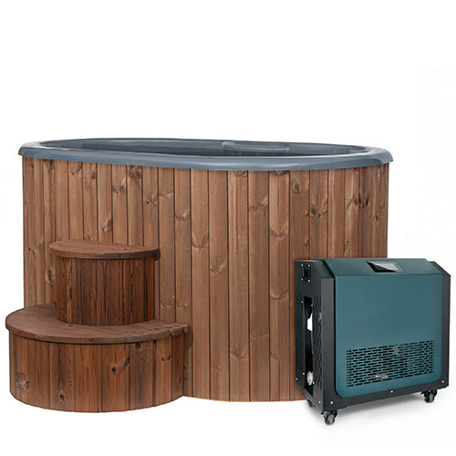 SaunaLife Model S2NC Package 2-Person Immersion Tub and Combination Water Chiller/Heater | Natural Color