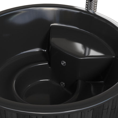 SaunaLife Model S6B Soak Series Home Wood-Burning Hot Tub | Black Color, Up to 7 Persons