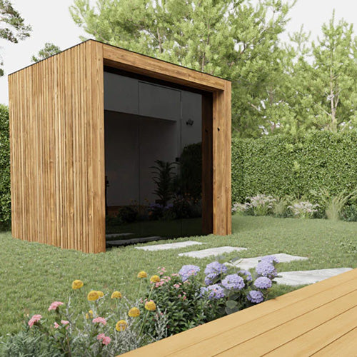ThermaSol Fortis Sauna Cabin | Outdoor Sauna, Left Door, Dark Grey Glass with Virta 8kW Heater & CX45 Digital Control