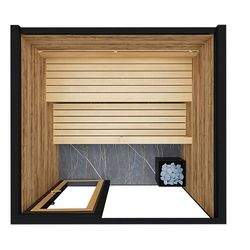 ThermaSol Spectra Sauna Cabin | Outdoor Sauna, Dark Grey Glass with Virta 8kW Heater & CX45 Digital Control