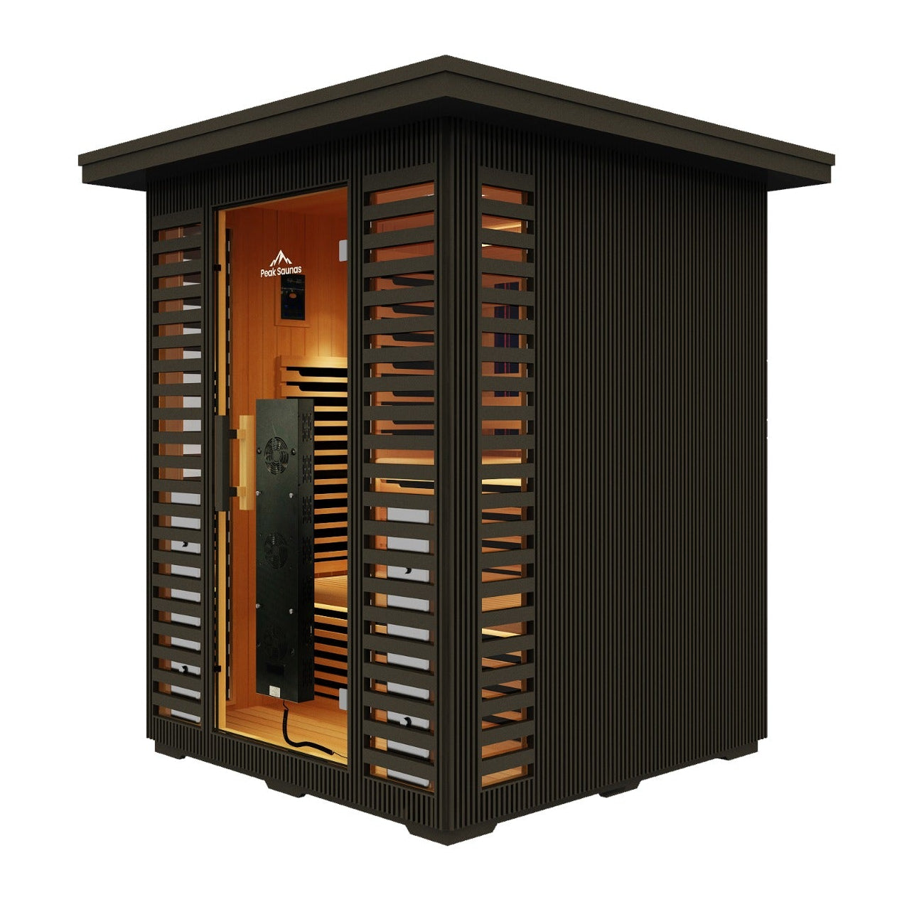 Peak Saunas Kilimanjaro 5-Person Outdoor Full Spectrum Infrared Sauna with Built-In XL Medical-Grade Red Light Therapy and Smart WiFi App Control