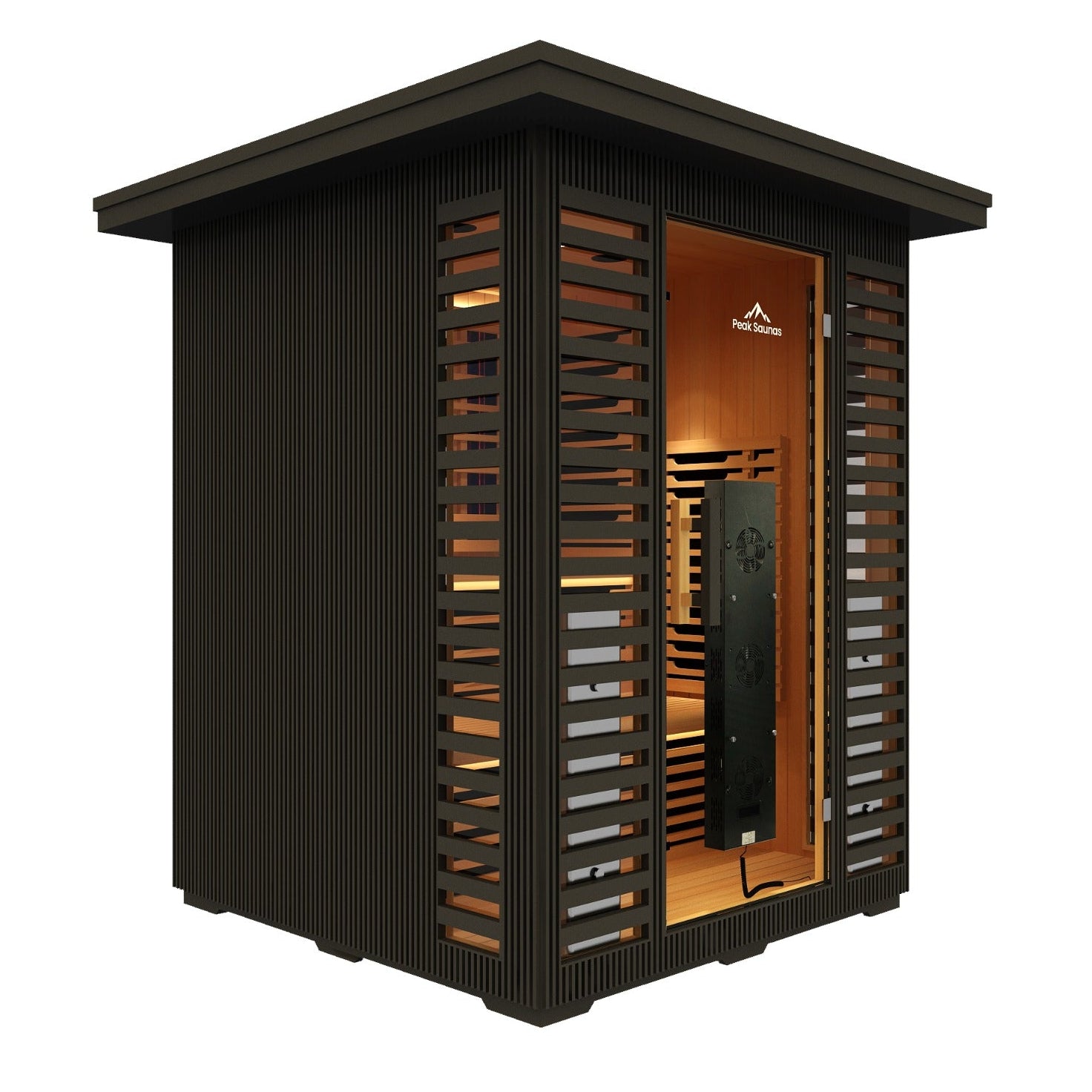 Peak Saunas Kilimanjaro 5-Person Outdoor Full Spectrum Infrared Sauna with Built-In XL Medical-Grade Red Light Therapy and Smart WiFi App Control