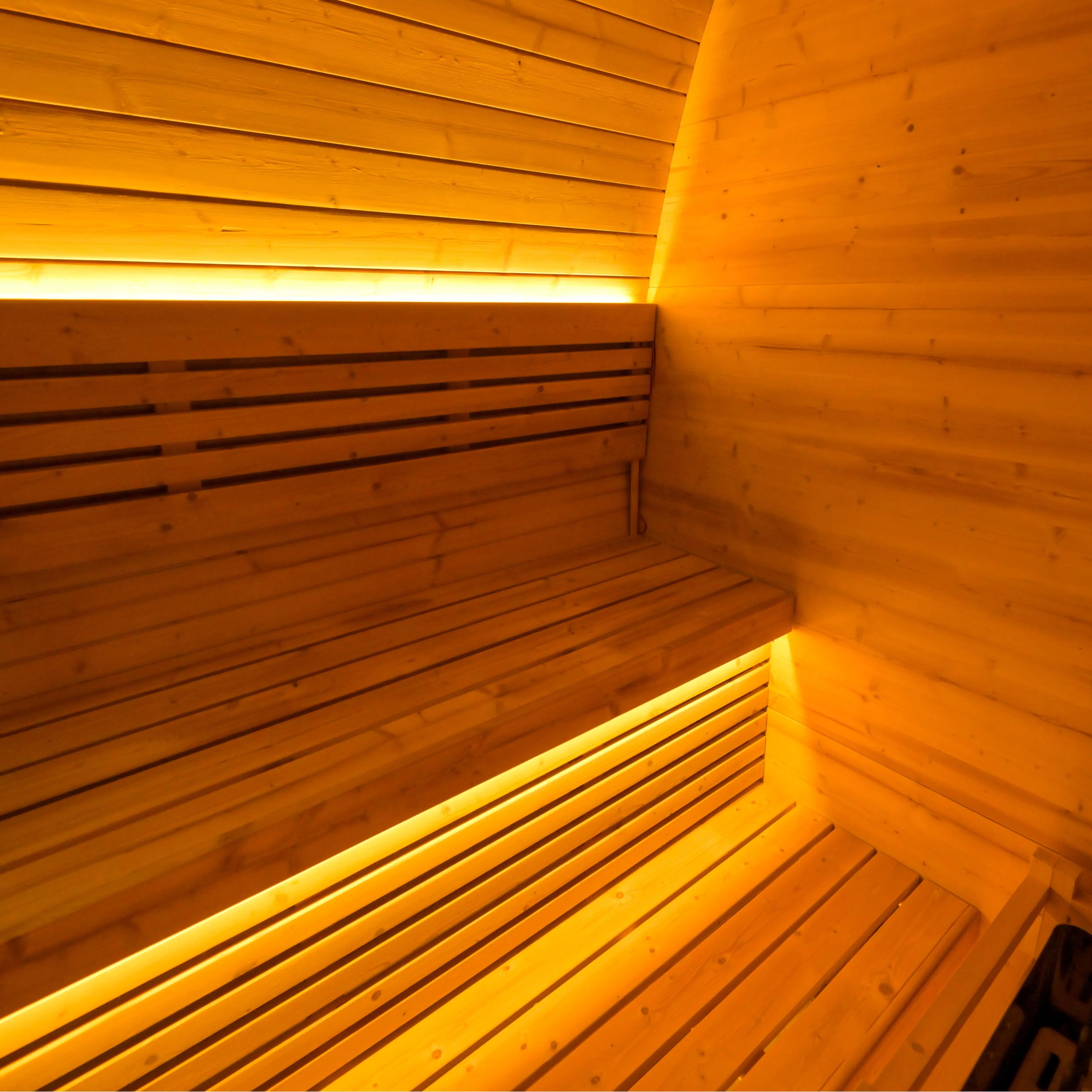 4 - Person Traditional Square Steam Sauna with Built - in Small Changing Room