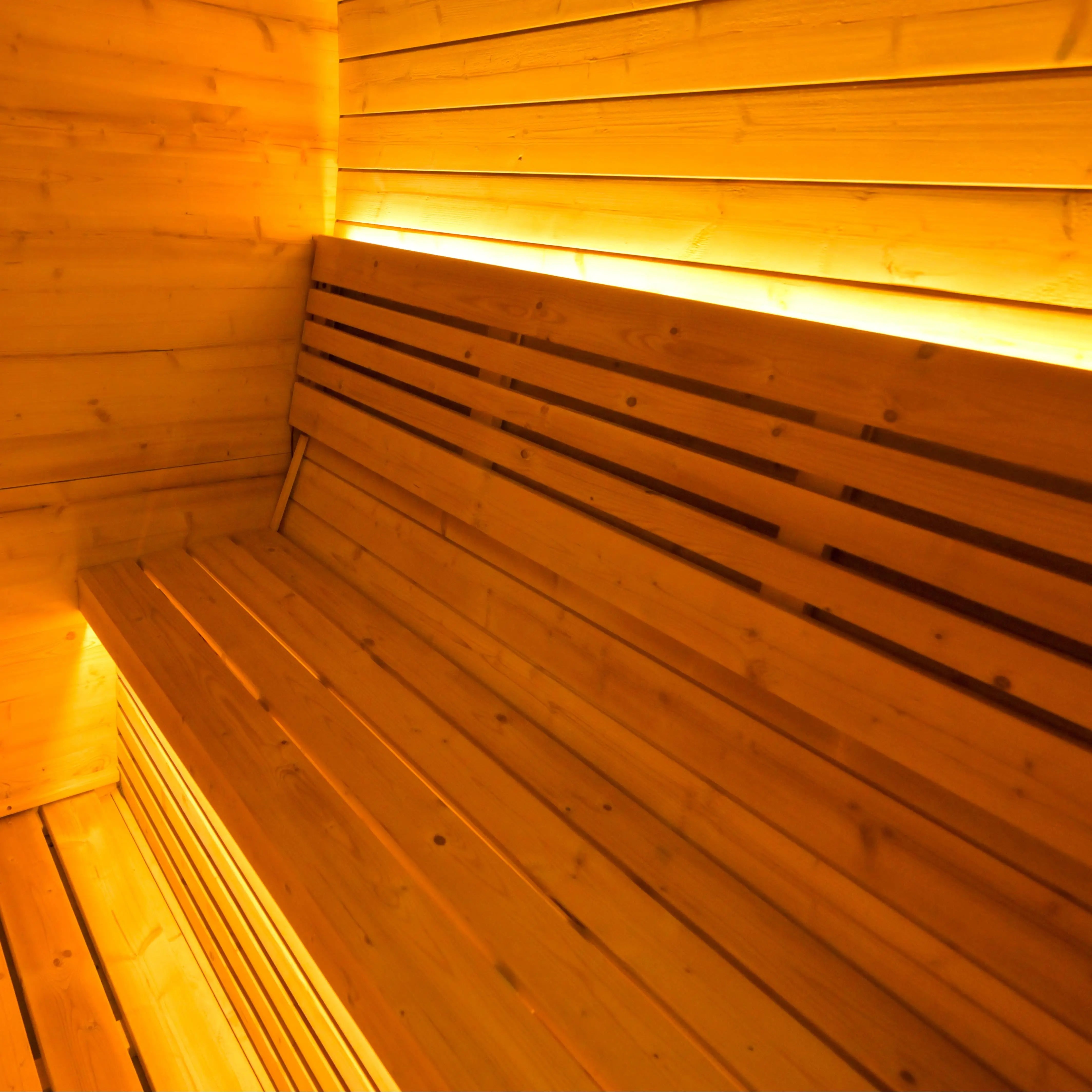 4 - Person Traditional Square Steam Sauna with Built - in Small Changing Room