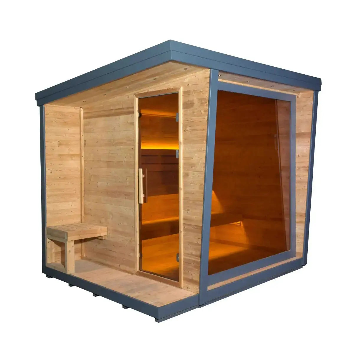 Anyi-5 Square Sauna – Carbonized Spruce Wood | 4-6-Person Home & Indoor Wellness