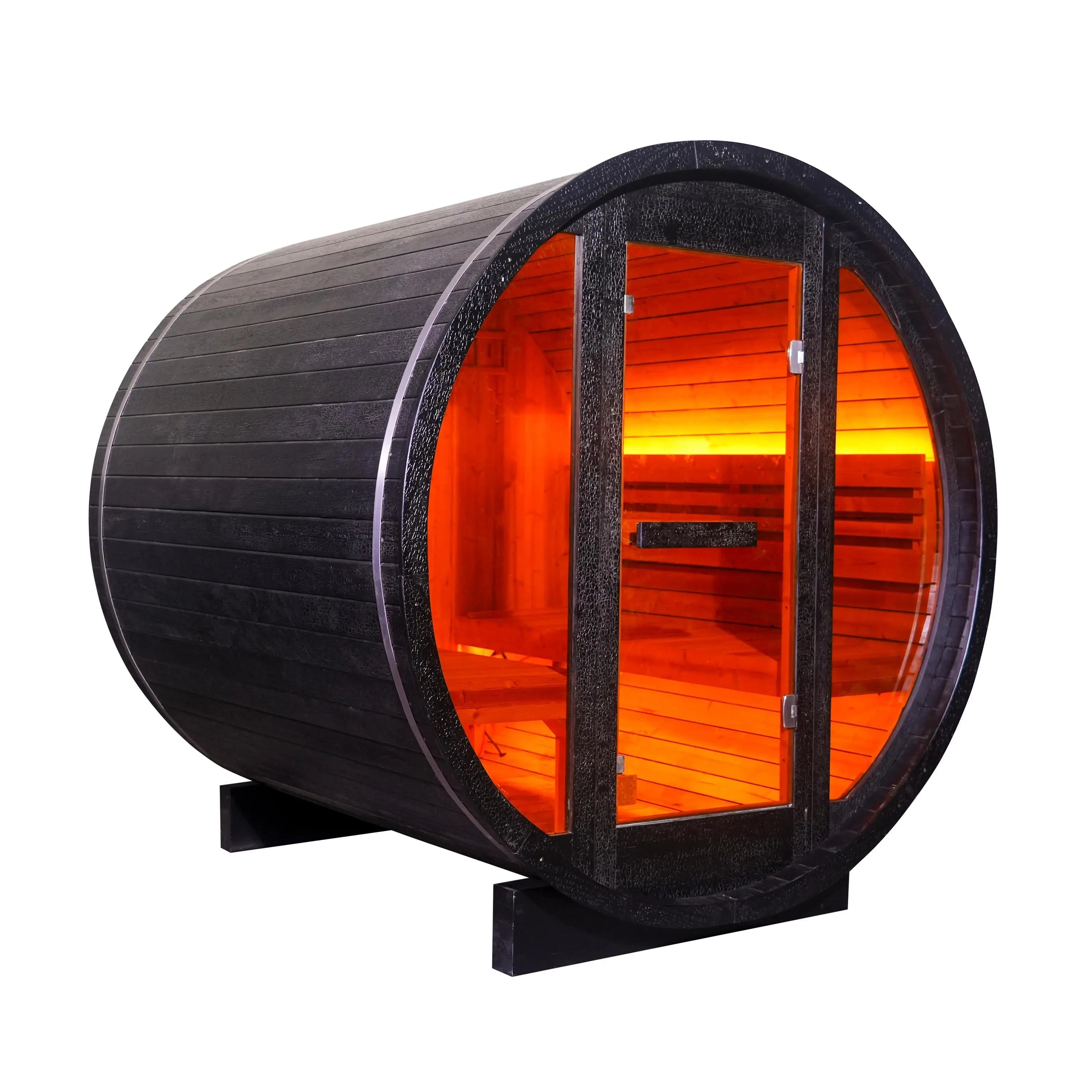 Anyi-6 Outdoor Sauna – Carbonized Spruce Wood | Durable 2-Person Home Wellness