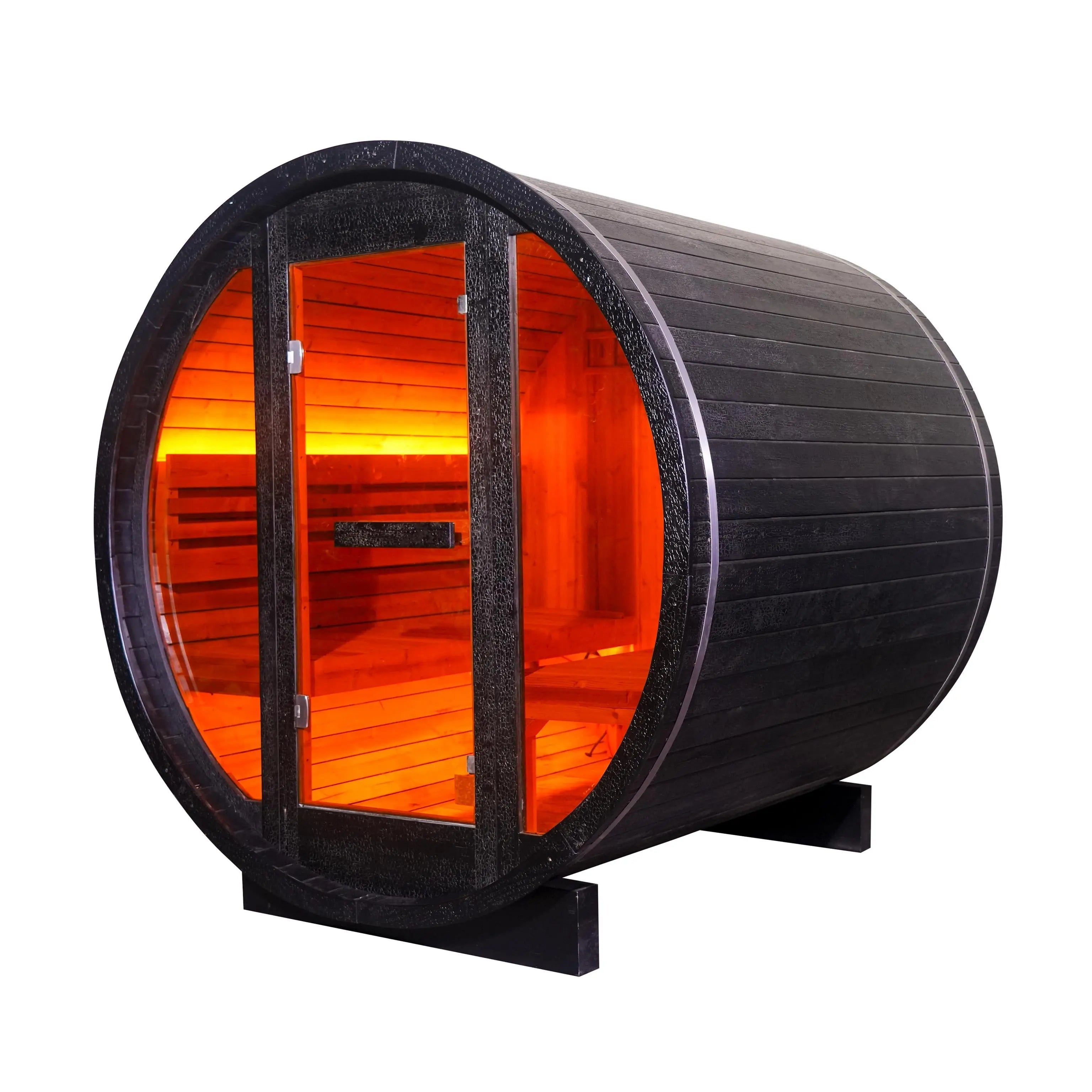Anyi-6 Outdoor Sauna – Carbonized Spruce Wood | Durable 2-Person Home Wellness