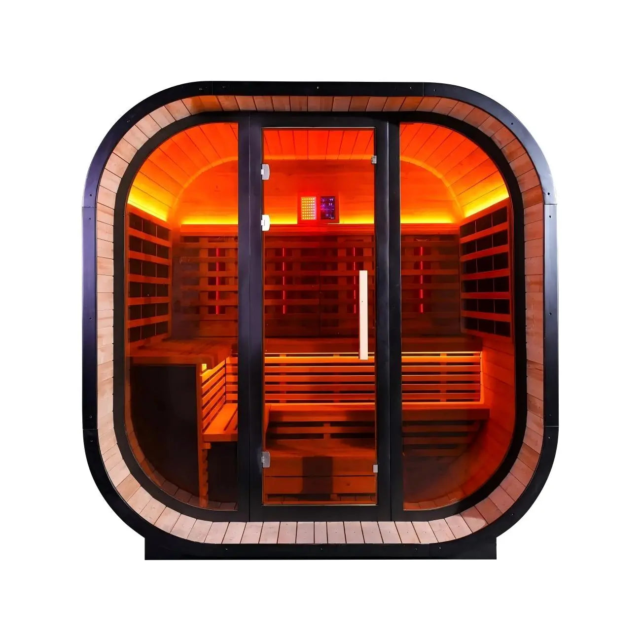 Anyi-9 Square Infrared Sauna – Carbonized Spruce
