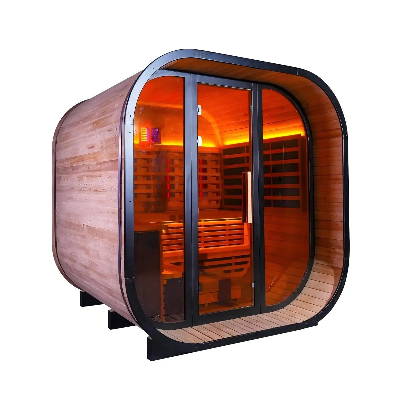 Anyi-9 Square Infrared Sauna – Carbonized Spruce