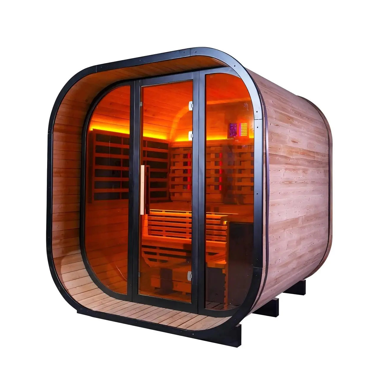 Anyi-9 Square Infrared Sauna – Carbonized Spruce