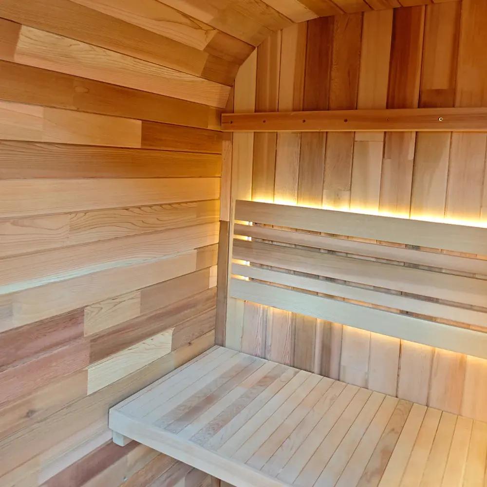 1–2 Person Red Cedar Outdoor Traditional Steam Sauna – Compact Luxury for Backyard Relaxation