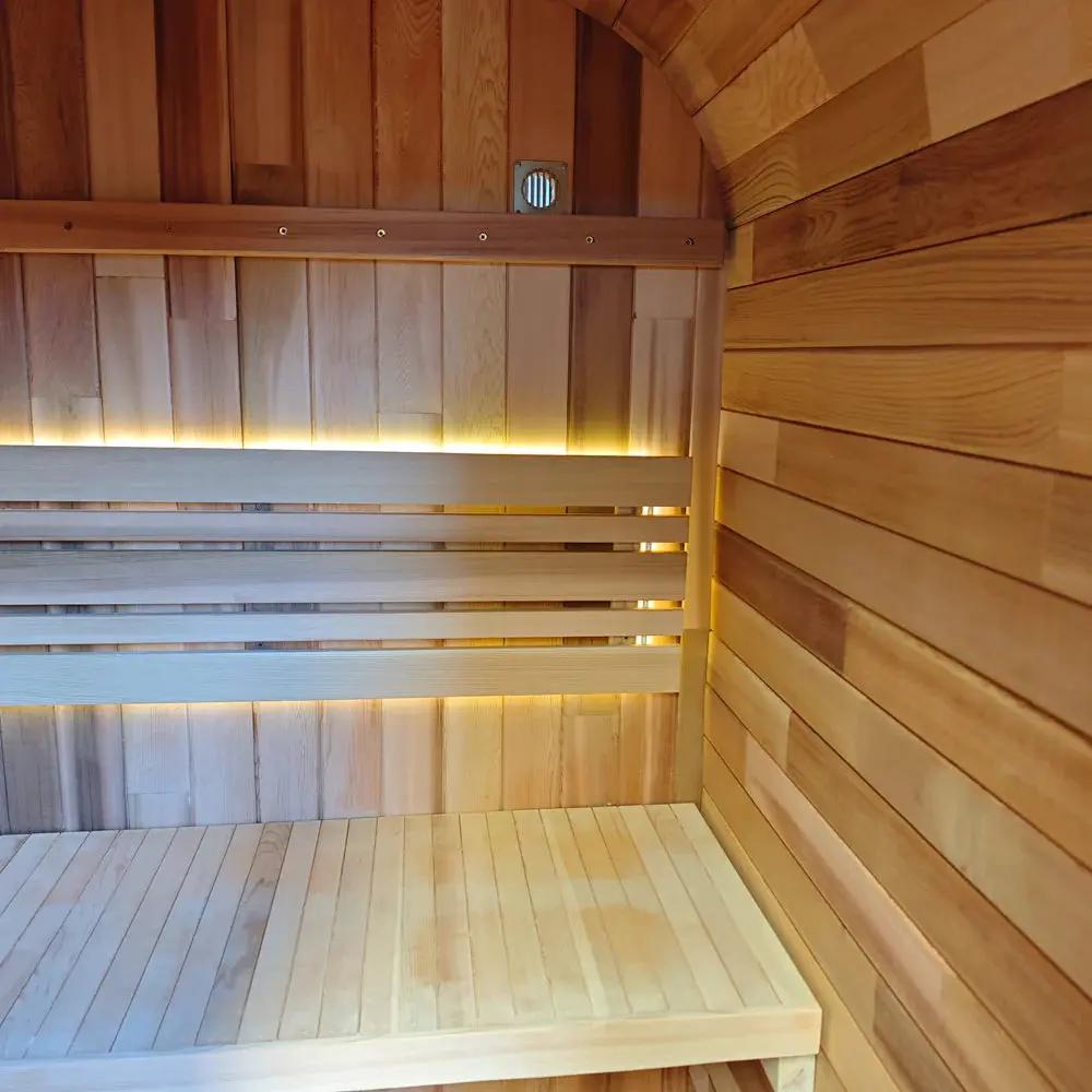 1–2 Person Red Cedar Outdoor Traditional Steam Sauna – Compact Luxury for Backyard Relaxation