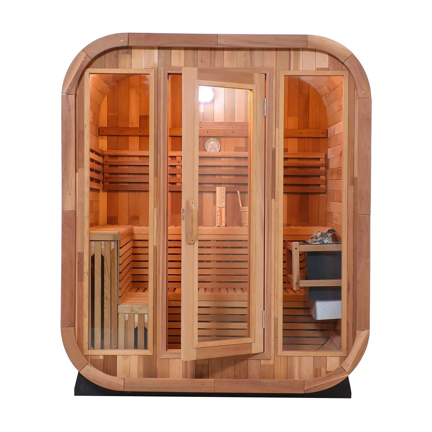 4–6 Person Traditional Red Cedar Sauna – Outdoor Steam Sauna with 9kW Heater