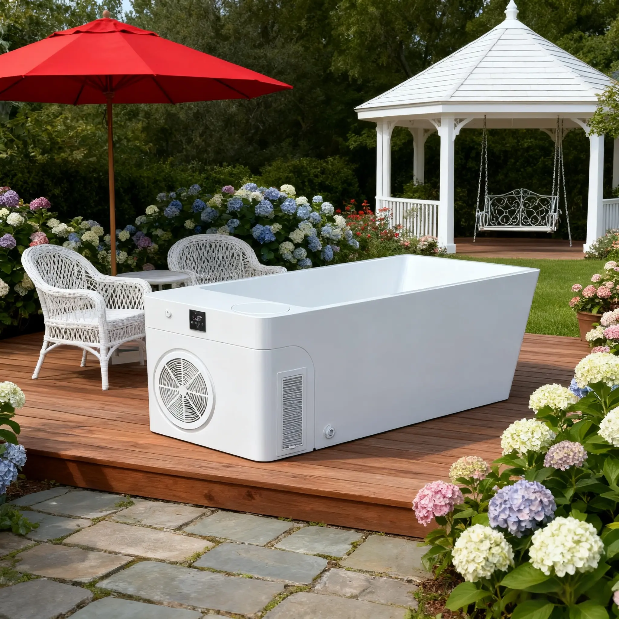 Anyi Acrylic ICE TUB – Single Person Cold Plunge Tub with Ice Bath Chiller for Recovery & Wellness