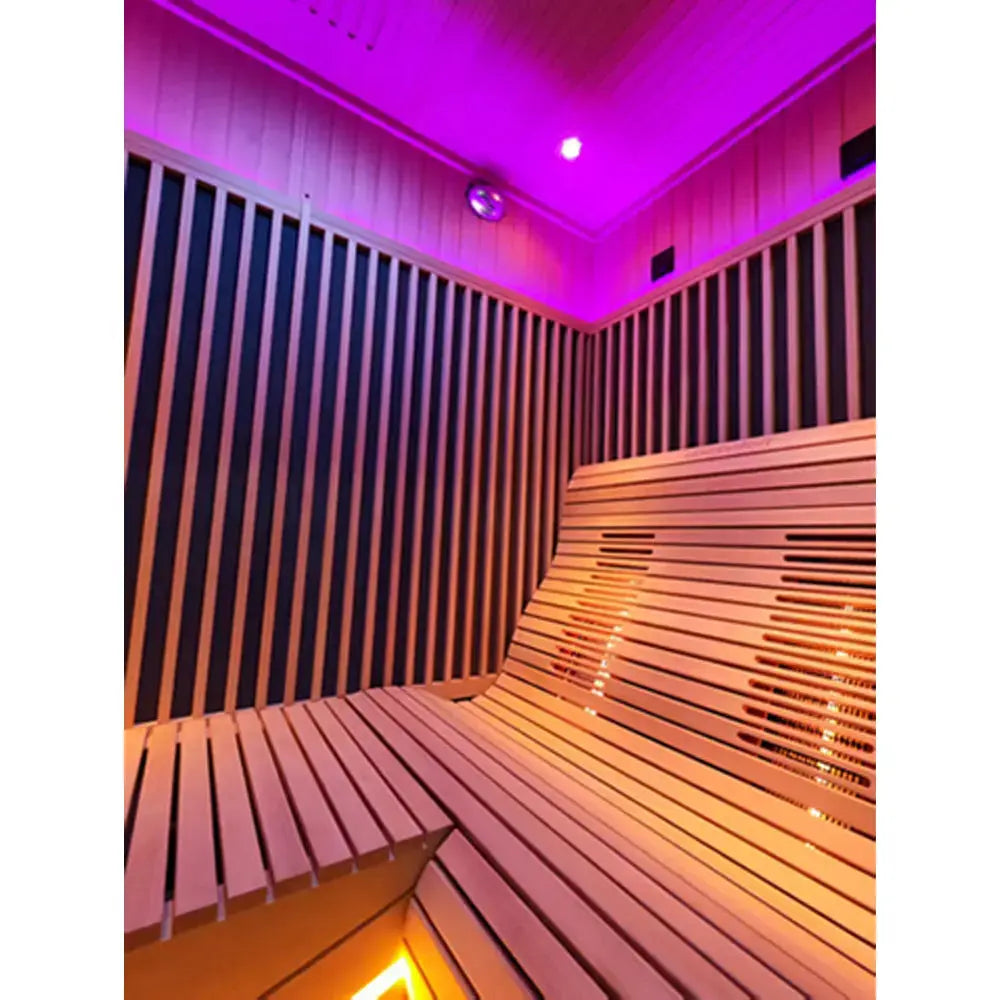 2-6 Person Far Infrared Reclining Chair Hemlock Sauna Room - Reclining Chair + Regular Seat