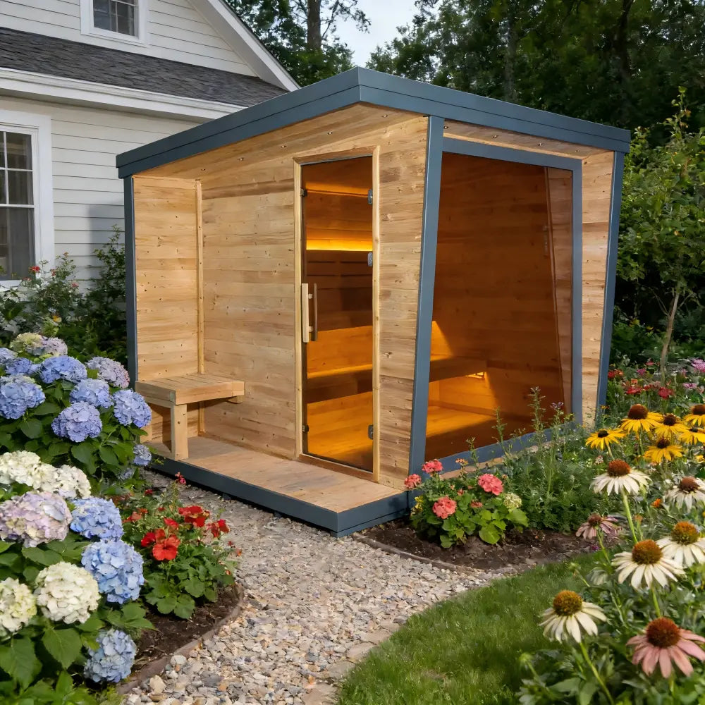 Anyi-5 Square Sauna – Carbonized Spruce Wood | 4-6-Person Home & Indoor Wellness