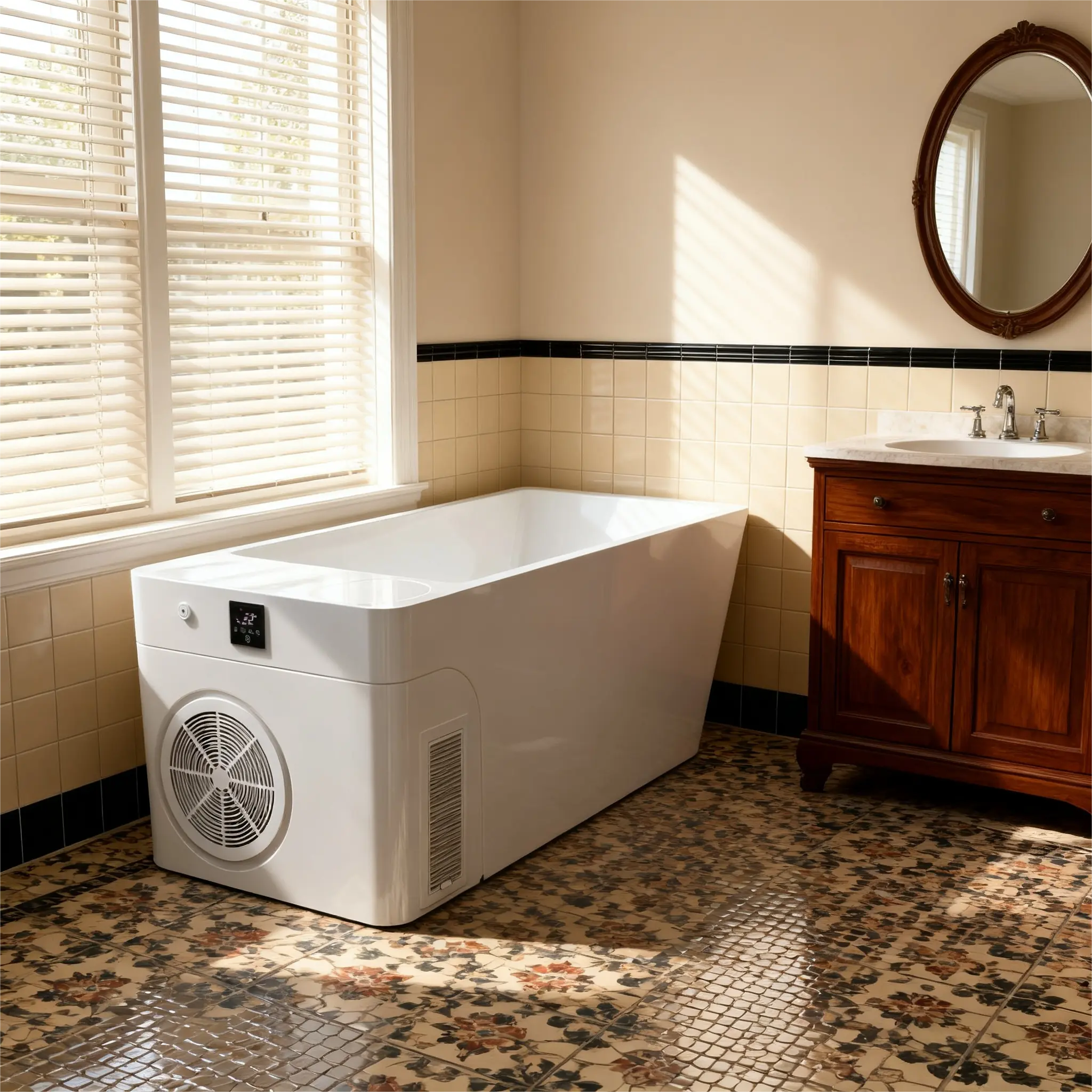Anyi Acrylic ICE TUB – Single Person Cold Plunge Tub with Ice Bath Chiller for Recovery & Wellness
