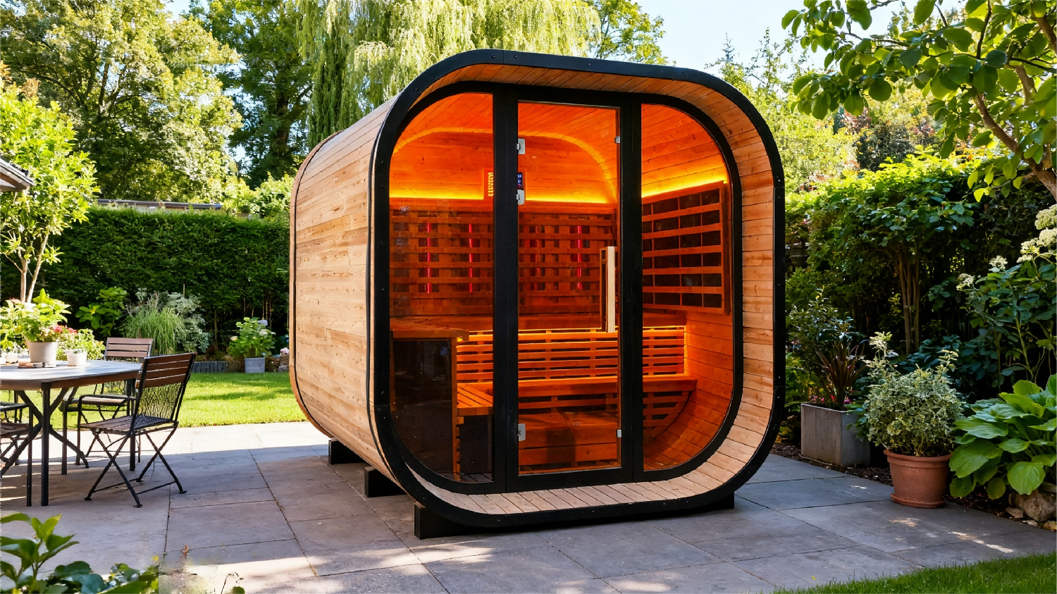 Anyi-9 Square Infrared Sauna – Carbonized Spruce