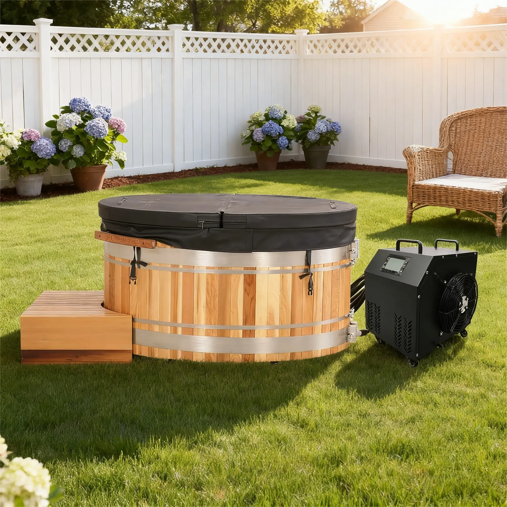 ICE TUB – Large Oval Cold Plunge Tub for Recovery & Wellness (Red Cedar)
